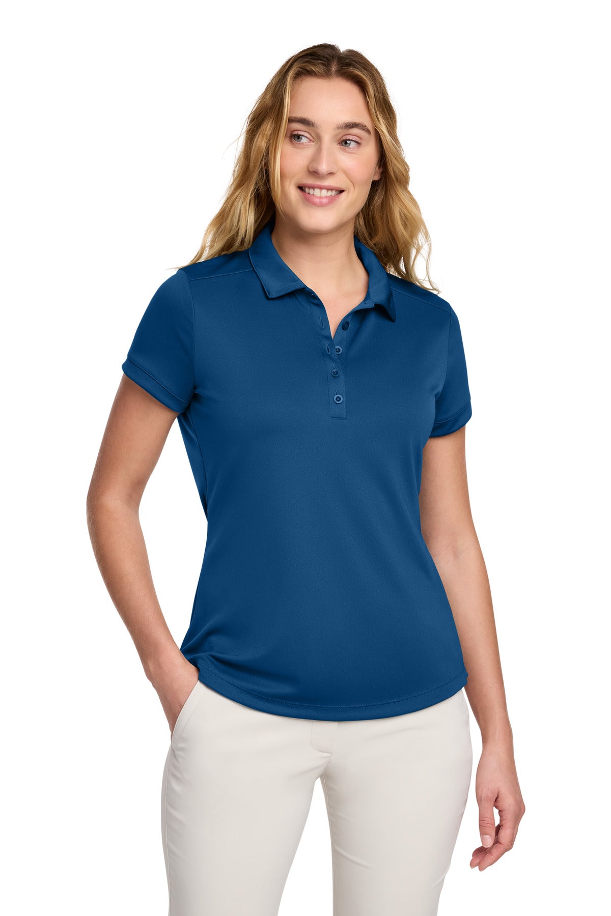 Nike Women's Dri-FIT Players Modern Fit  Polo. 811807 in Gym Blue