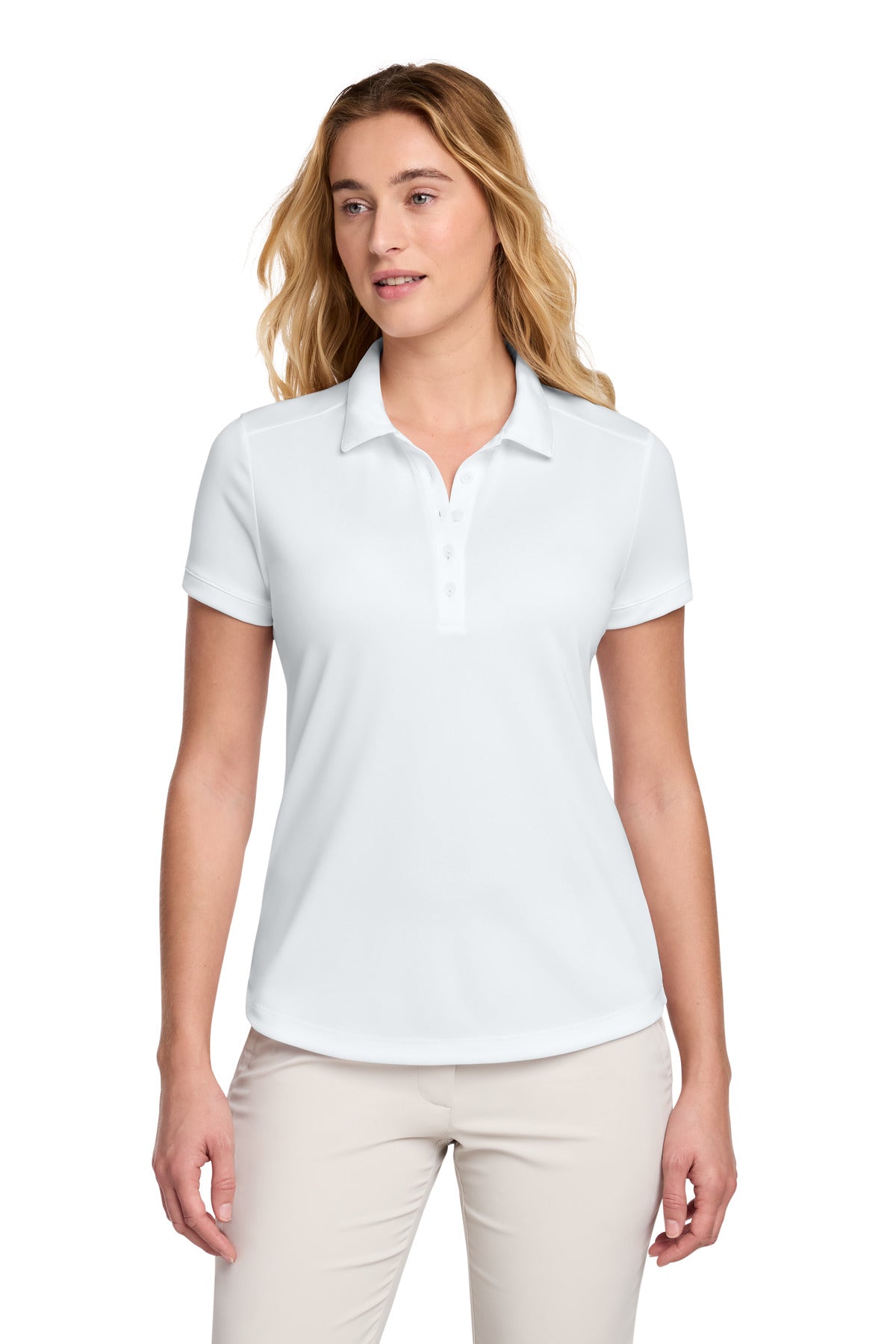 Nike Women's Dri-FIT Players Modern Fit  Polo. 811807 in White