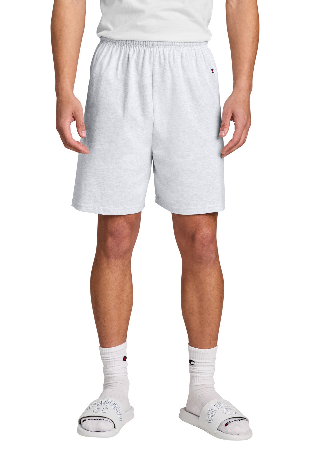 Champion Cotton Gym Short 8187 in Silver Grey