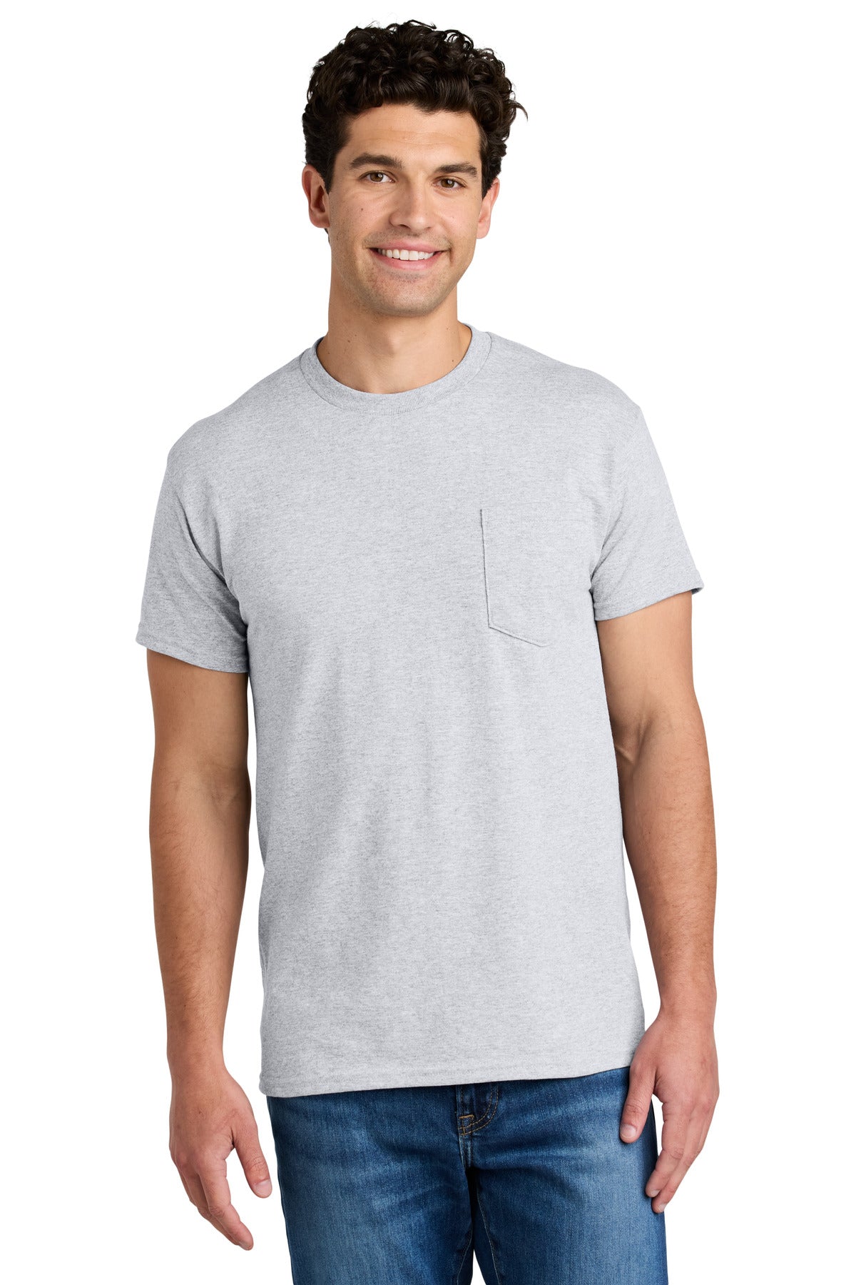 Gildan - DryBlend 50 Cotton/50 Poly Pocket T-Shirt. 8300 in Ash Grey