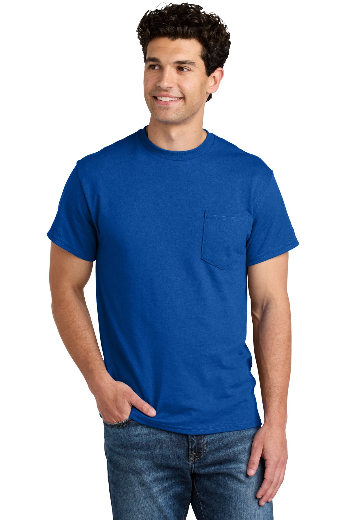 Gildan - DryBlend 50 Cotton/50 Poly Pocket T-Shirt. 8300 in Royal