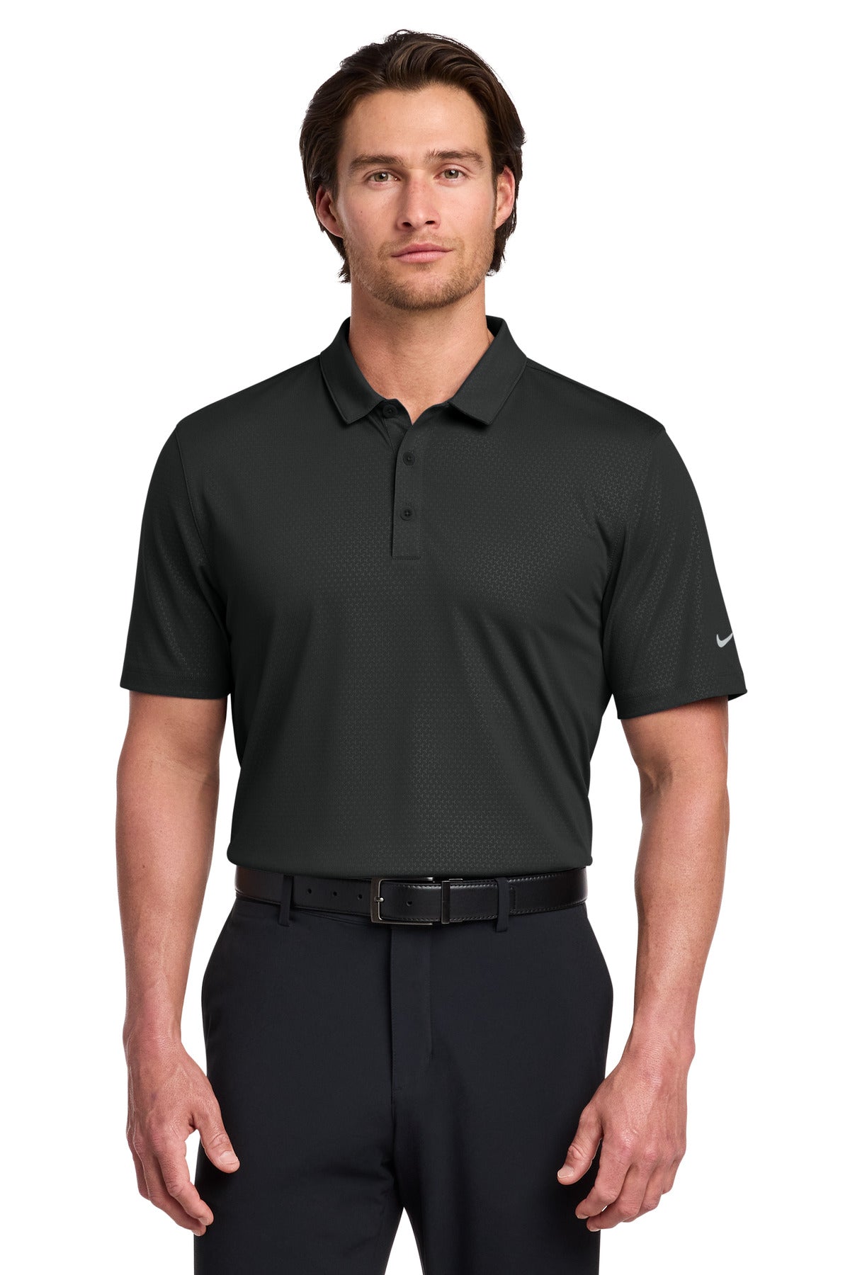 Nike Dri-FIT Embossed Tri-Blade Polo. 838964 in Black