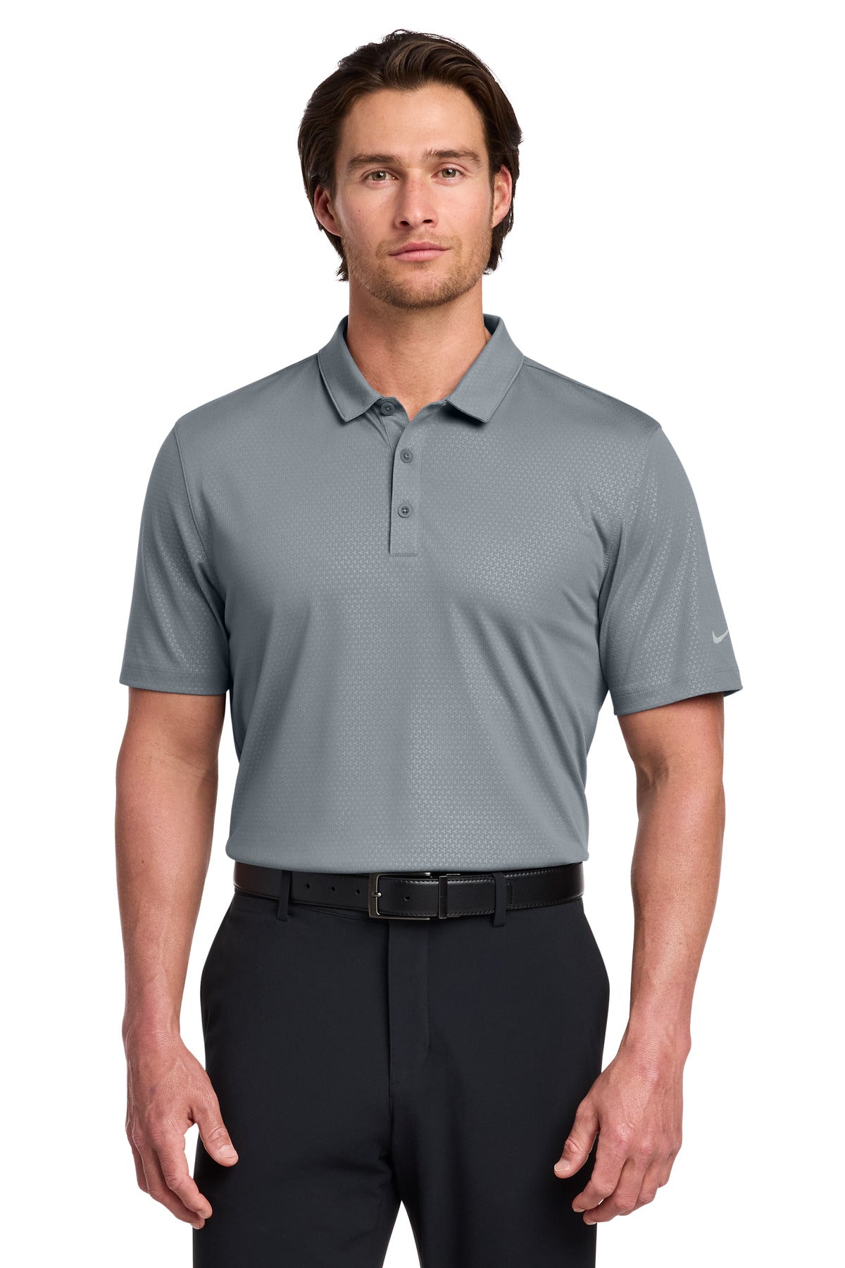 Nike Dri-FIT Embossed Tri-Blade Polo. 838964 in Cool Grey