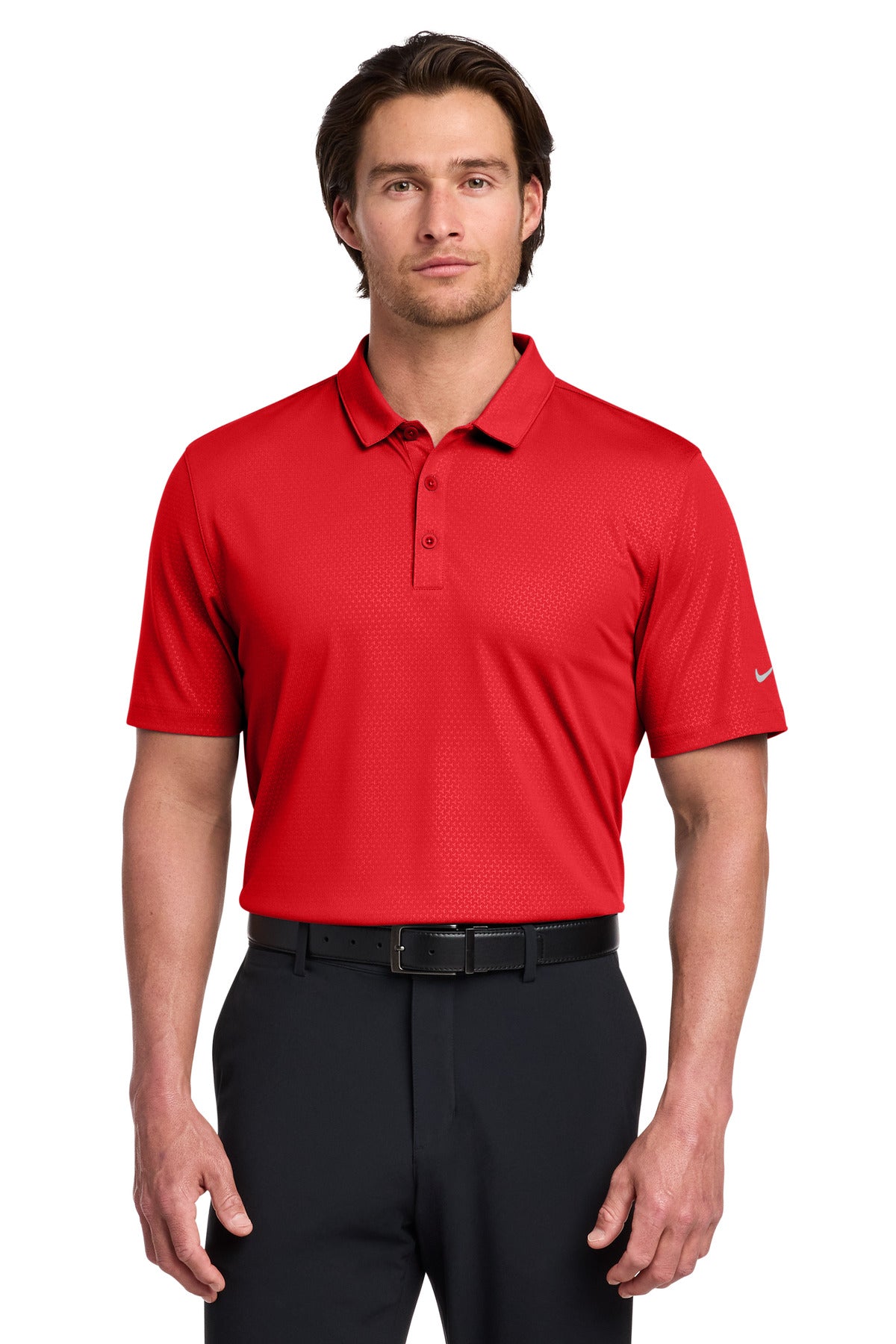 Nike Dri-FIT Embossed Tri-Blade Polo. 838964 in University Red
