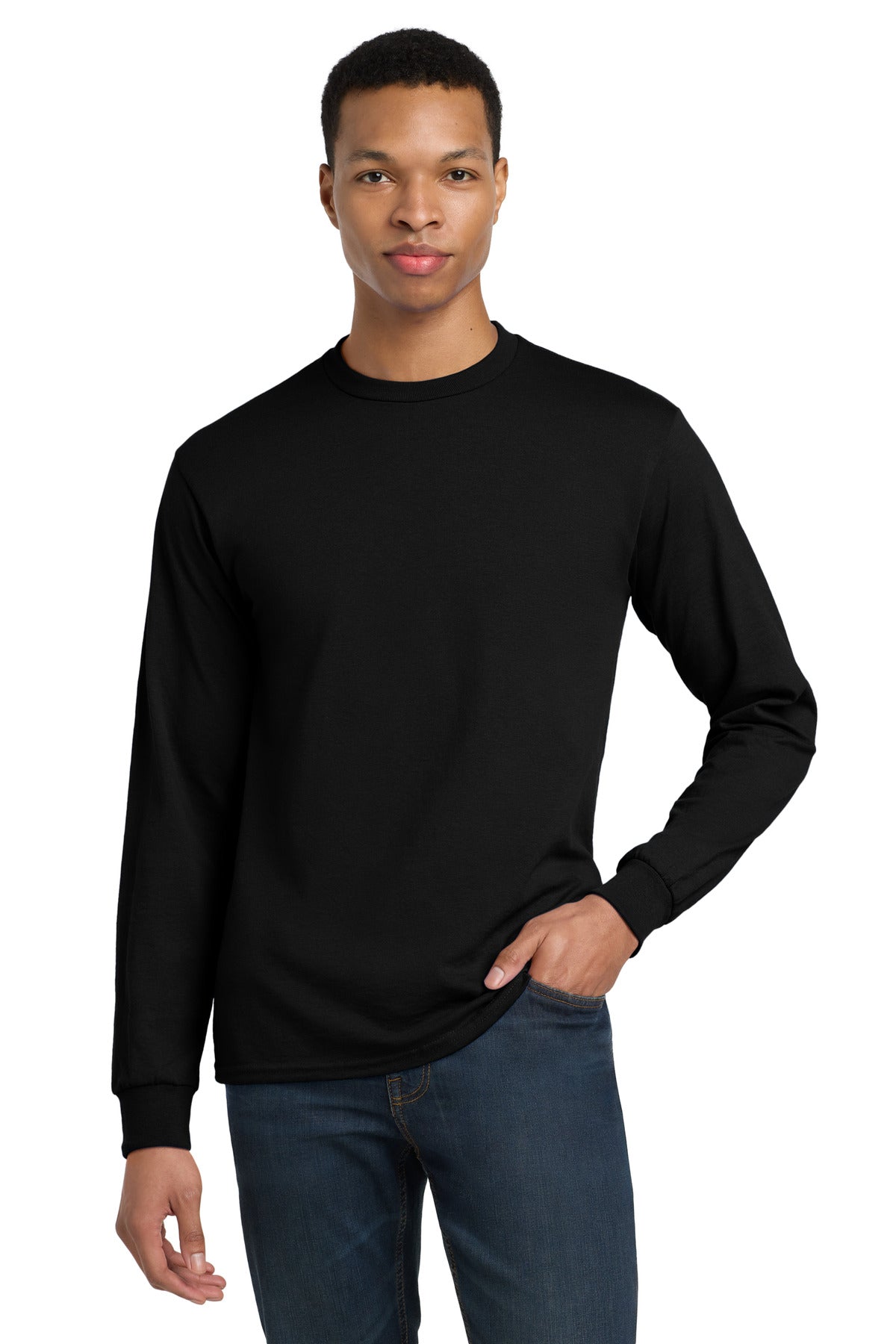Gildan - DryBlend 50 Cotton/50 Poly Long Sleeve T-Shirt. 8400 in Black