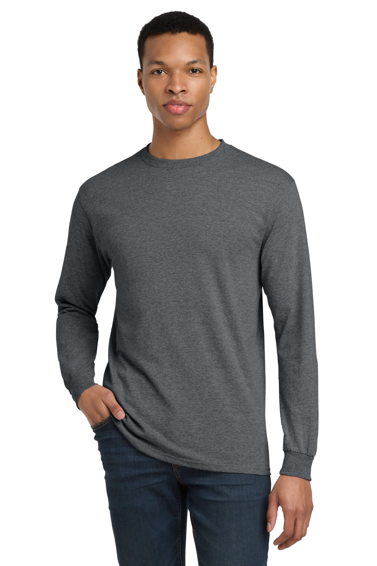 Gildan - DryBlend 50 Cotton/50 Poly Long Sleeve T-Shirt. 8400 in Dark Heather