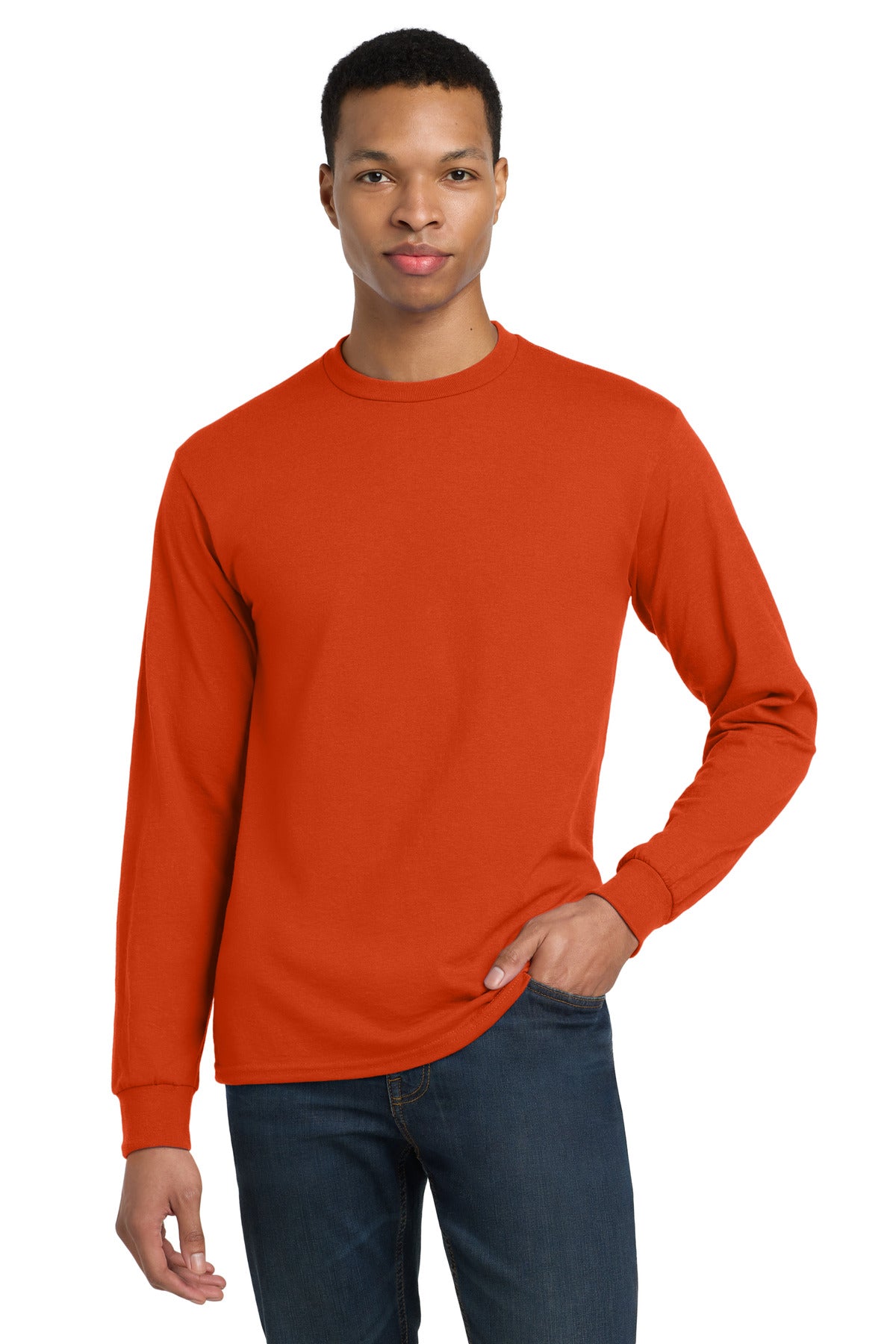 Gildan - DryBlend 50 Cotton/50 Poly Long Sleeve T-Shirt. 8400 in Orange