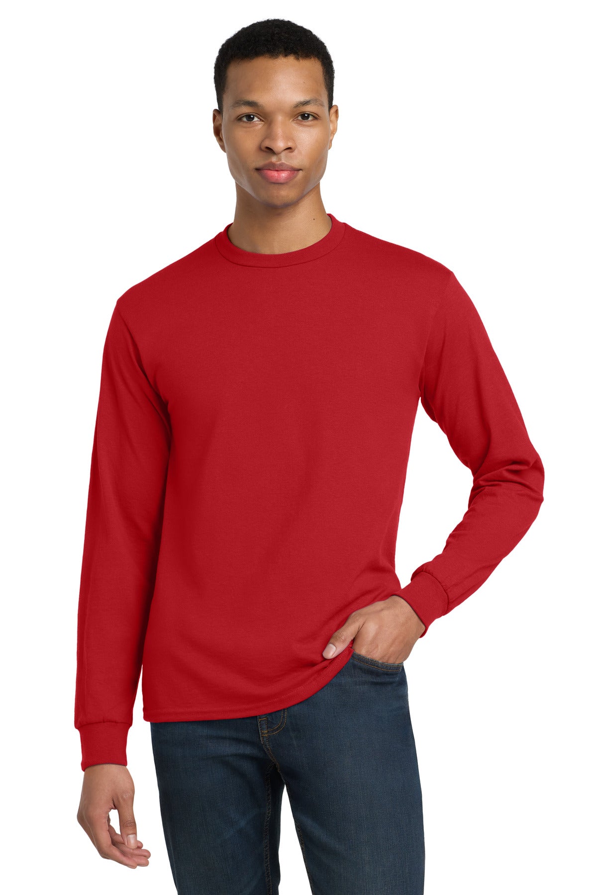 Gildan - DryBlend 50 Cotton/50 Poly Long Sleeve T-Shirt. 8400 in Red