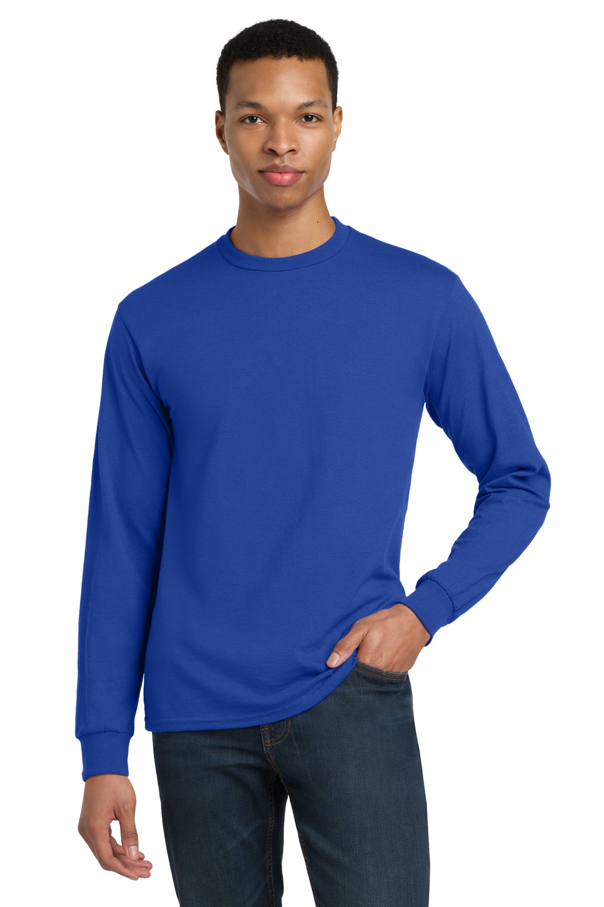 Gildan - DryBlend 50 Cotton/50 Poly Long Sleeve T-Shirt. 8400 in Royal