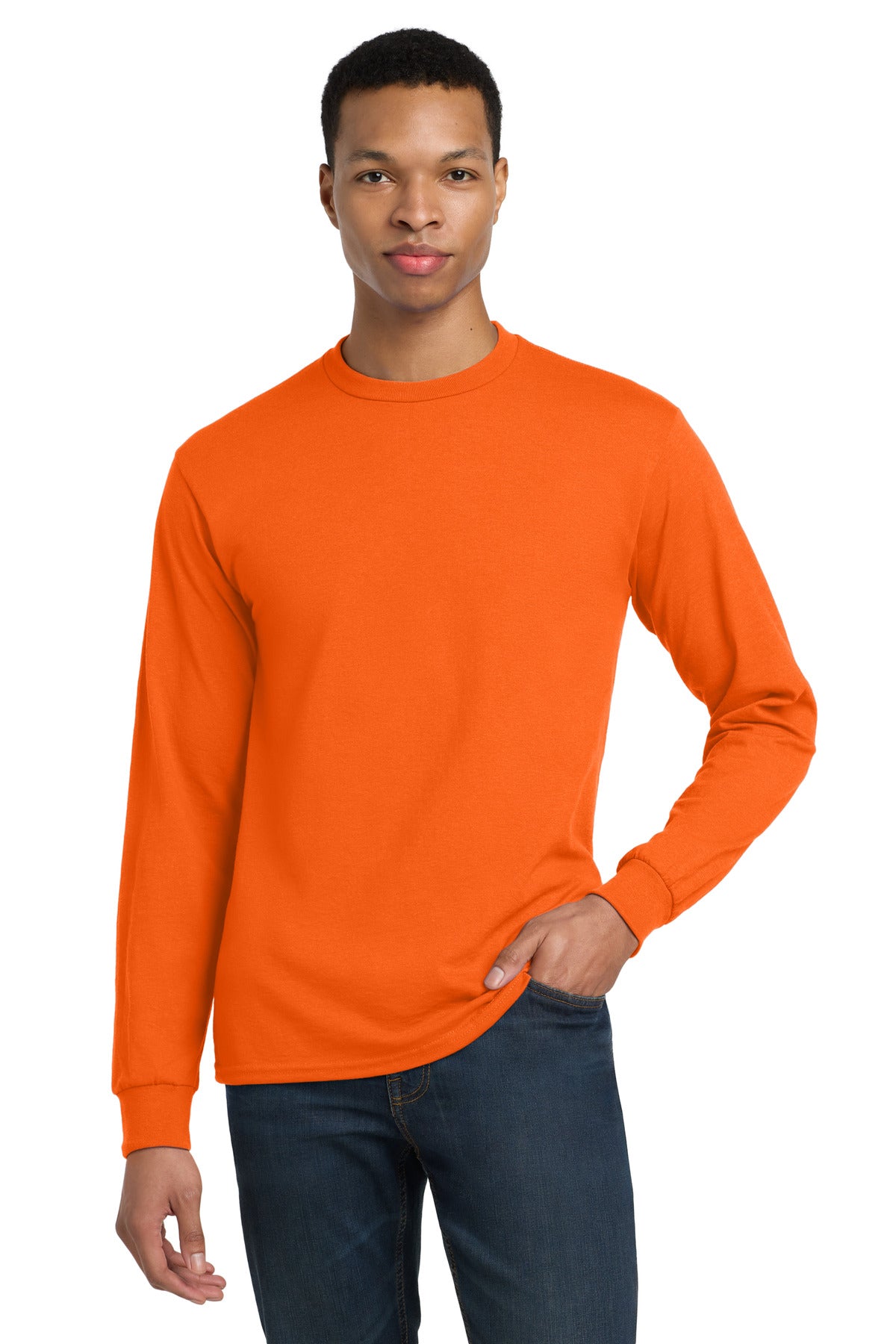 Gildan - DryBlend 50 Cotton/50 Poly Long Sleeve T-Shirt. 8400 in S. Orange