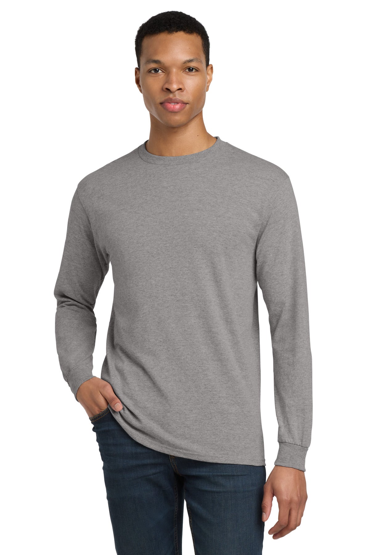 Gildan - DryBlend 50 Cotton/50 Poly Long Sleeve T-Shirt. 8400 in Sport Grey