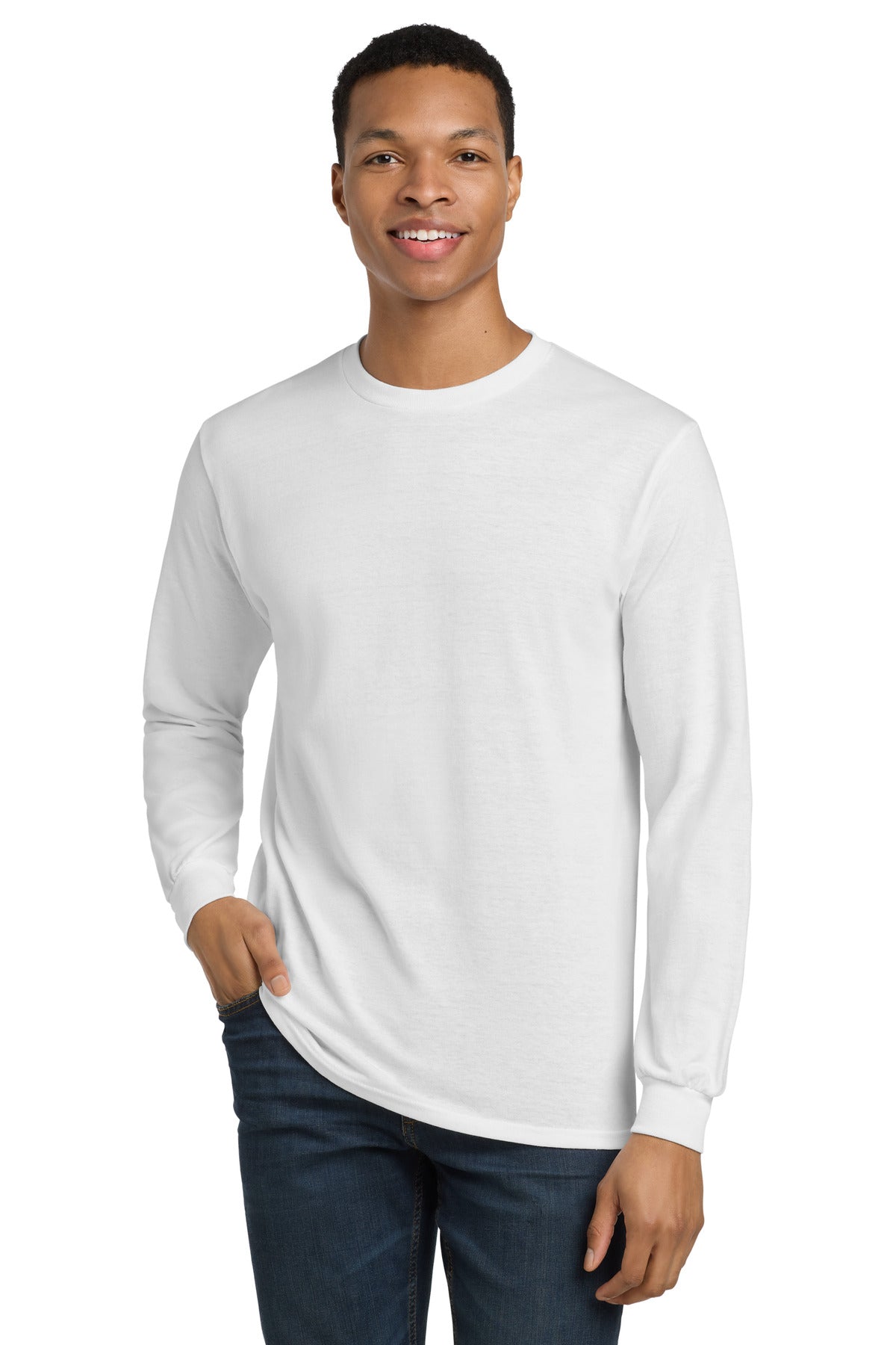 Gildan - DryBlend 50 Cotton/50 Poly Long Sleeve T-Shirt. 8400 in White