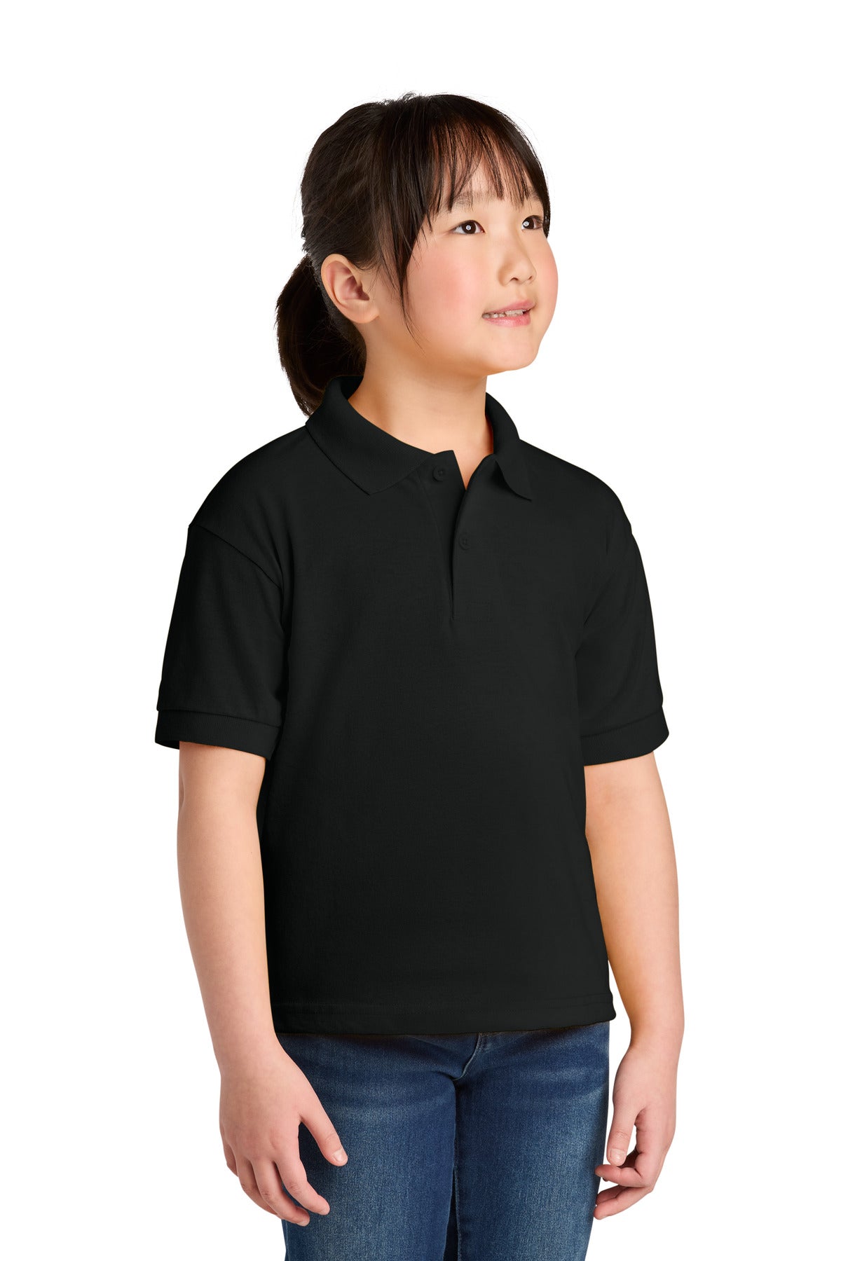 Gildan Youth DryBlend 6-Ounce Jersey Knit Sport Shirt. 8800B in Black