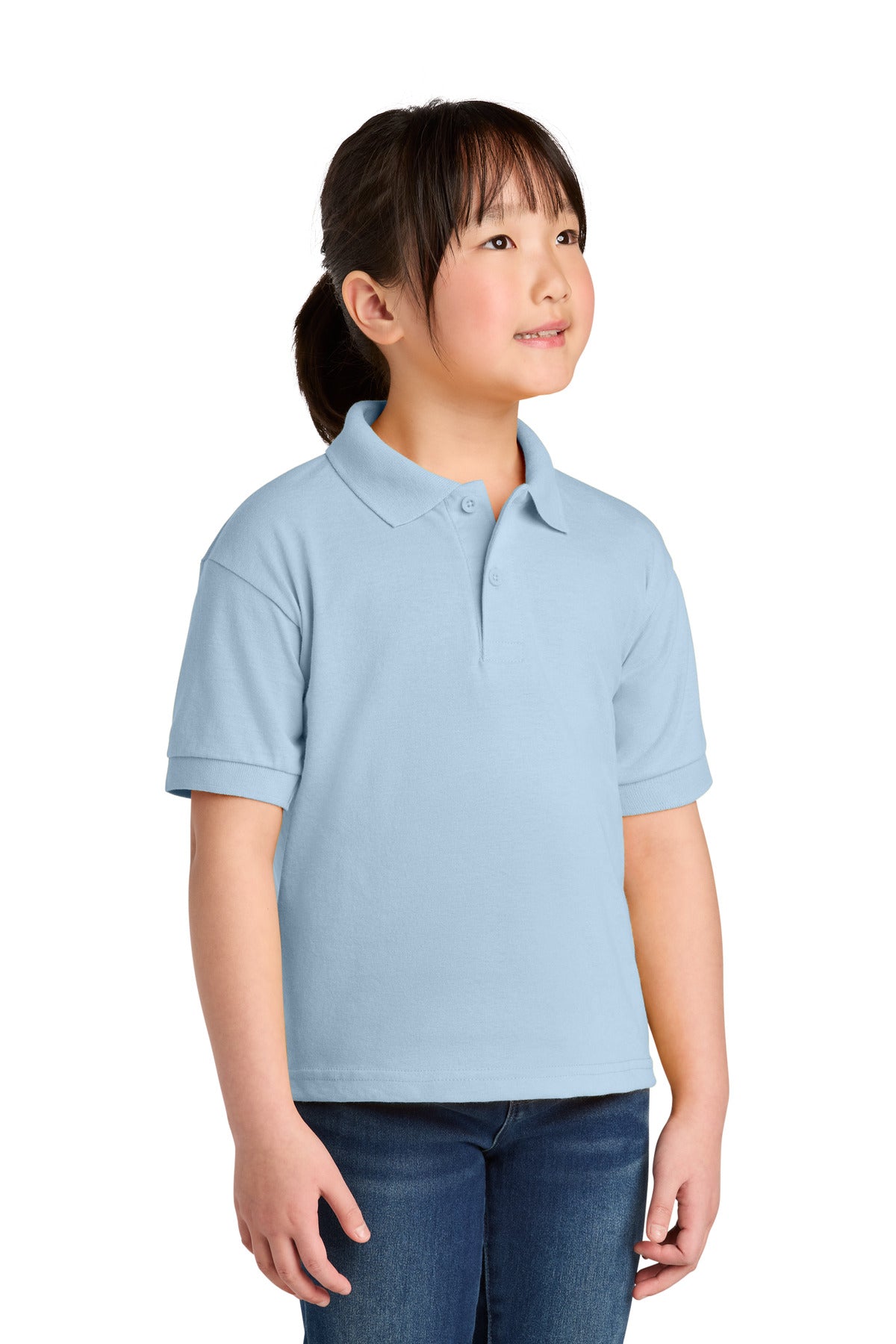 Gildan Youth DryBlend 6-Ounce Jersey Knit Sport Shirt. 8800B in Light Blue