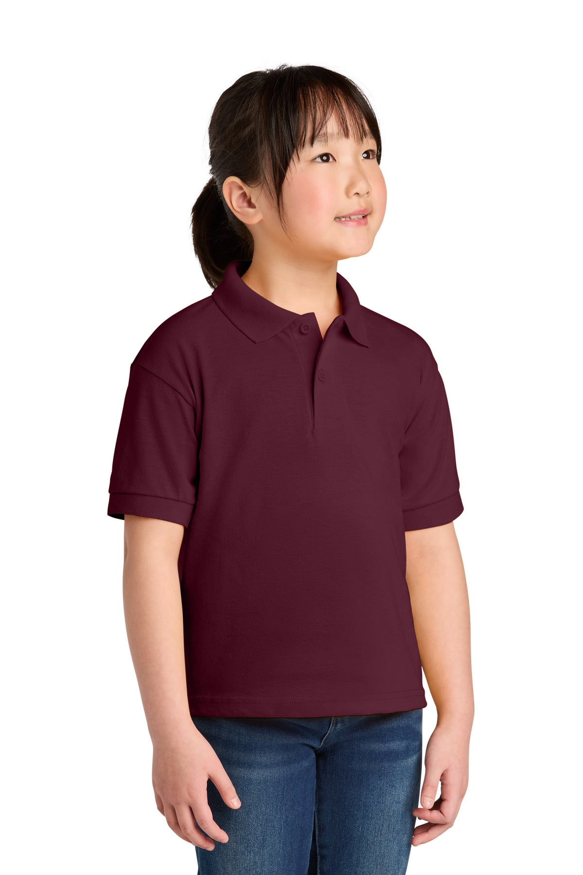 Gildan Youth DryBlend 6-Ounce Jersey Knit Sport Shirt. 8800B in Maroon