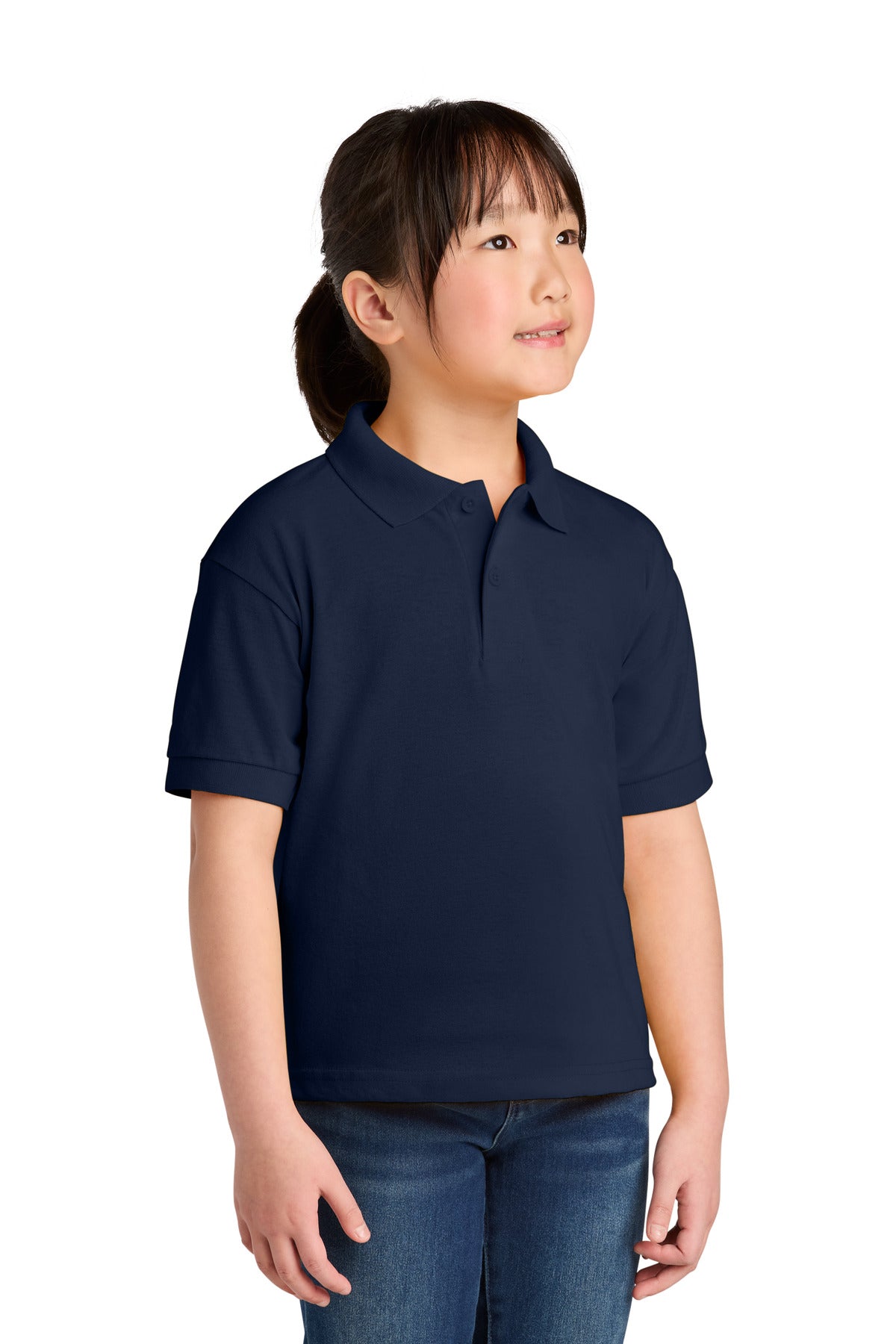Gildan Youth DryBlend 6-Ounce Jersey Knit Sport Shirt. 8800B in Navy