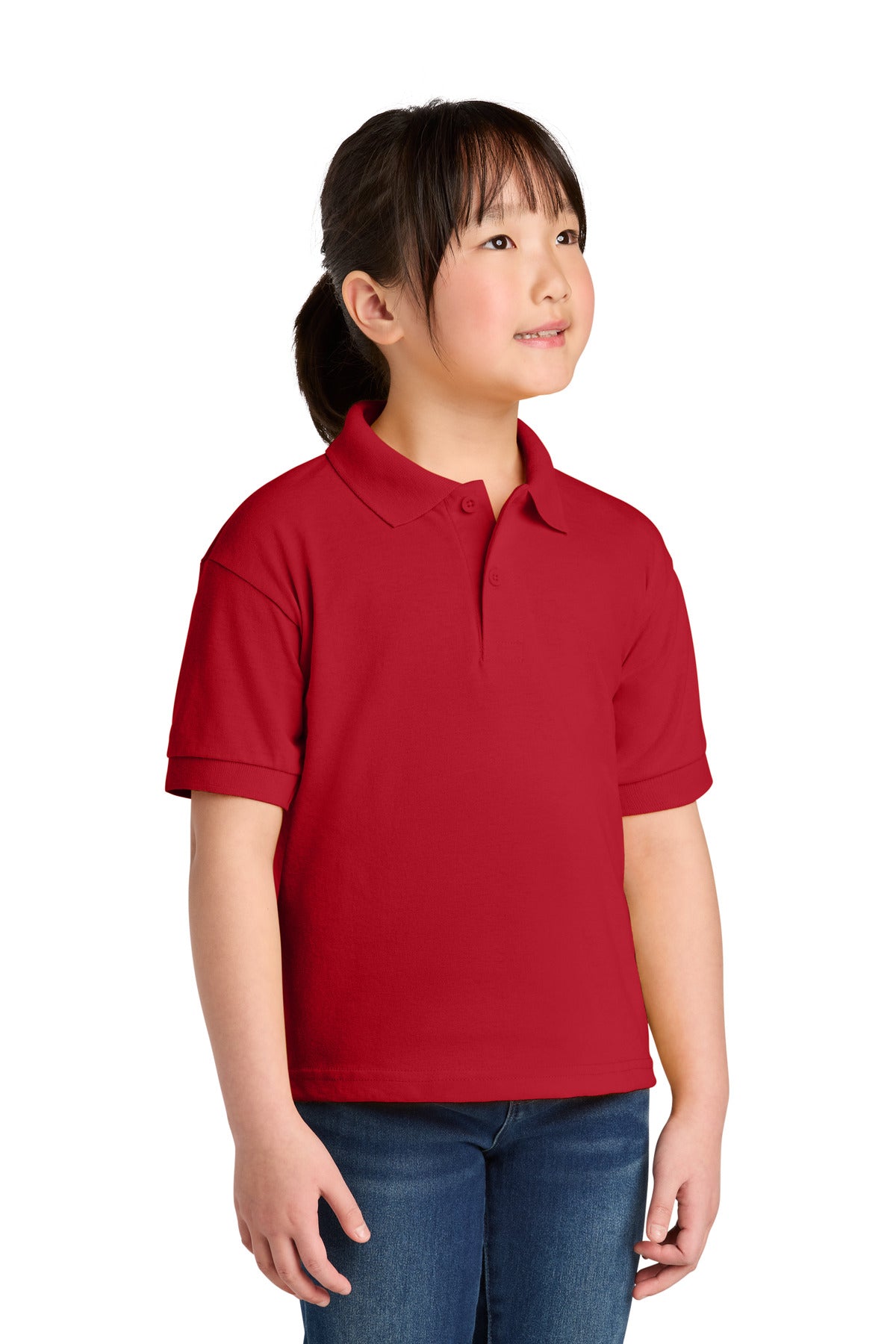 Gildan Youth DryBlend 6-Ounce Jersey Knit Sport Shirt. 8800B in Red