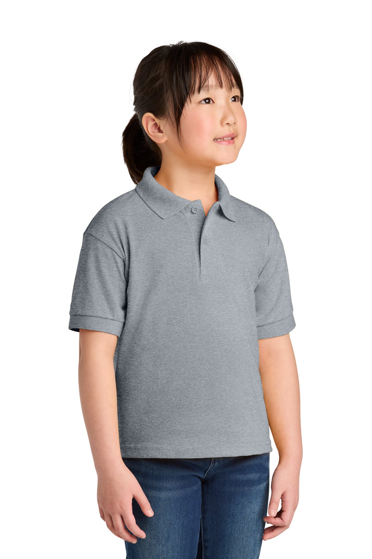 Gildan Youth DryBlend 6-Ounce Jersey Knit Sport Shirt. 8800B in Sport Grey