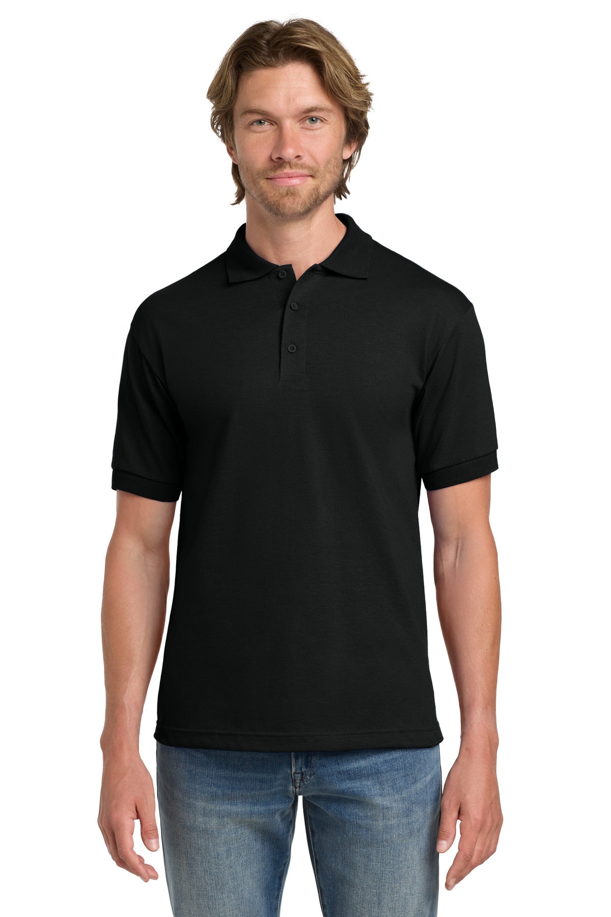 Gildan - DryBlend 6-Ounce Jersey Knit Sport Shirt.  8800 in Black