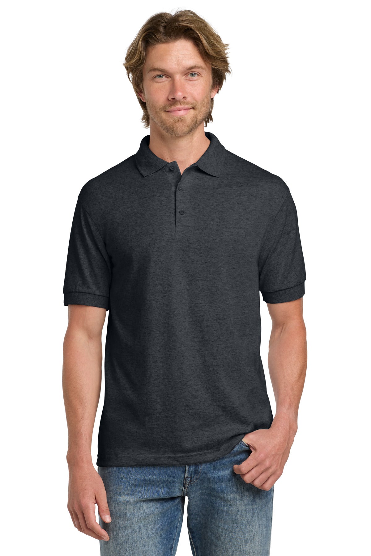Gildan - DryBlend 6-Ounce Jersey Knit Sport Shirt.  8800 in Dark Heather