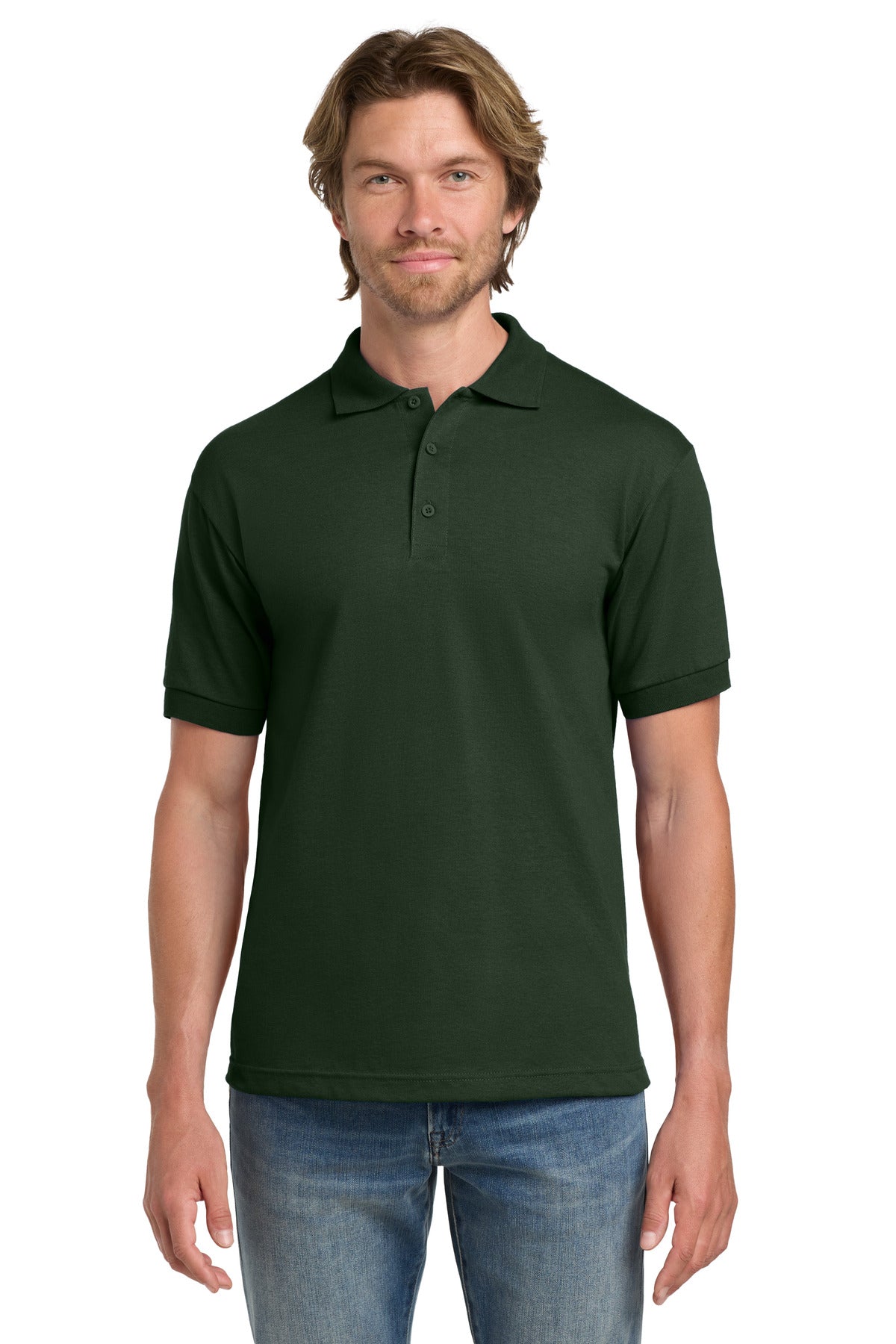 Gildan - DryBlend 6-Ounce Jersey Knit Sport Shirt.  8800 in Forest Green