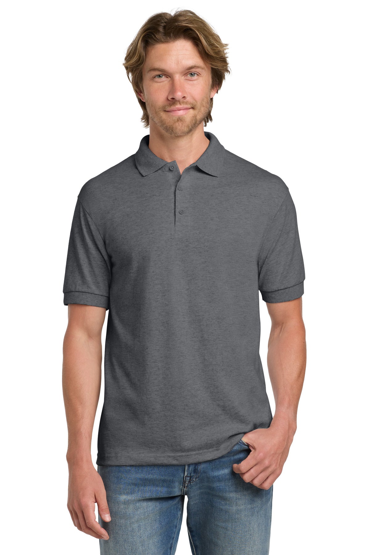 Gildan - DryBlend 6-Ounce Jersey Knit Sport Shirt.  8800 in Graphite Heather