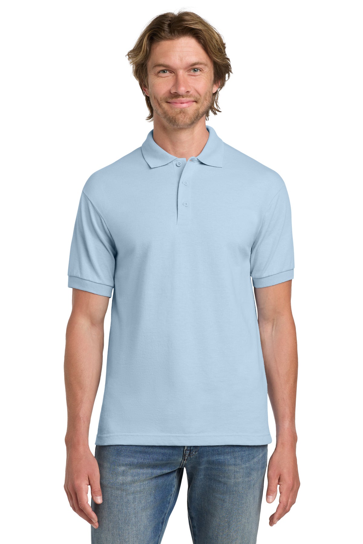 Gildan - DryBlend 6-Ounce Jersey Knit Sport Shirt.  8800 in Light Blue