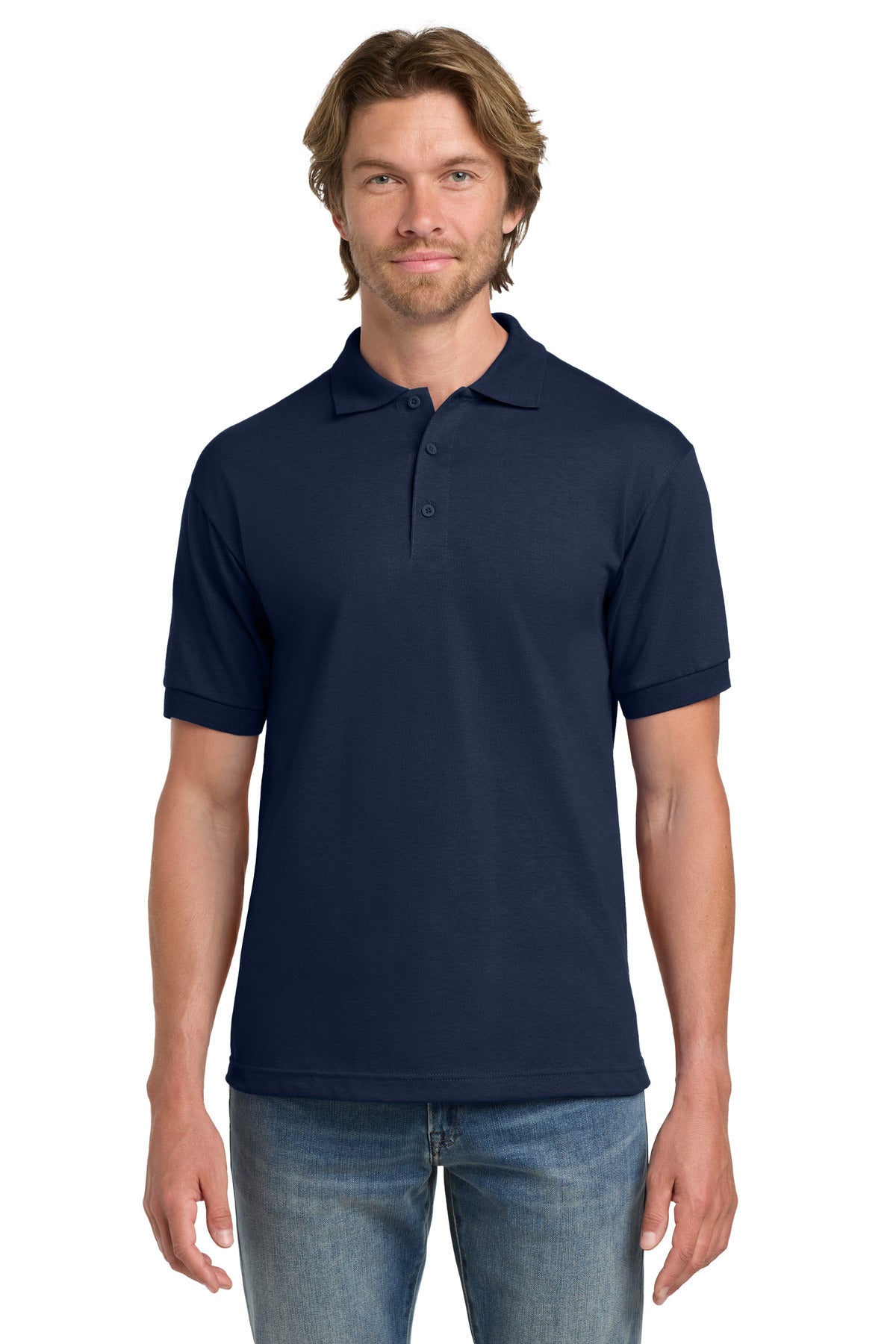 Gildan - DryBlend 6-Ounce Jersey Knit Sport Shirt.  8800 in Navy