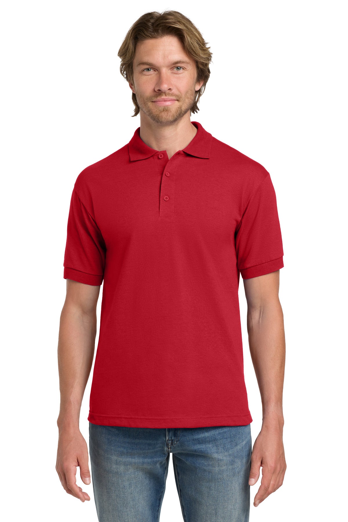 Gildan - DryBlend 6-Ounce Jersey Knit Sport Shirt.  8800 in Red