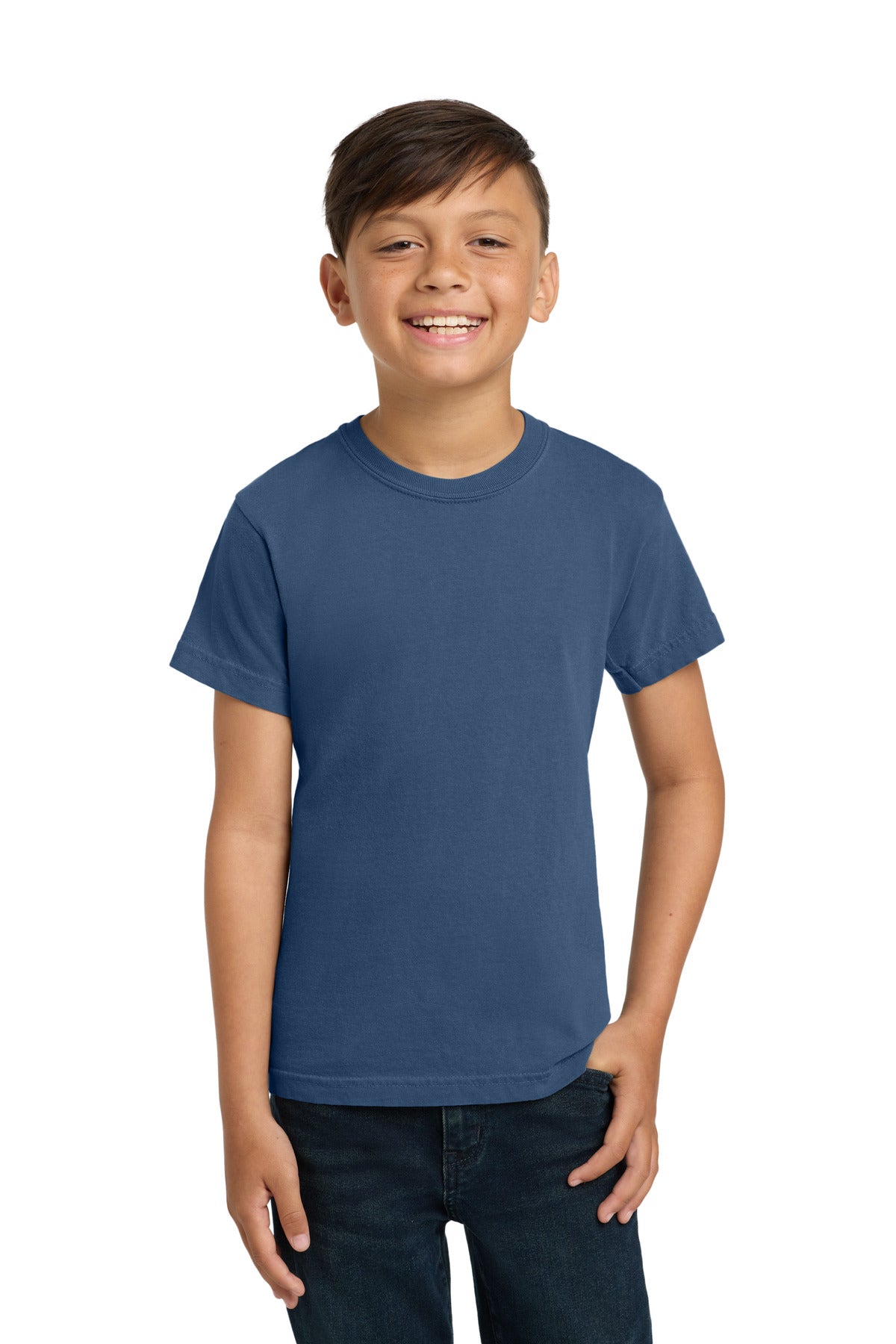 COMFORT COLORS  Youth Heavyweight Ring Spun Tee. 9018 in China Blue