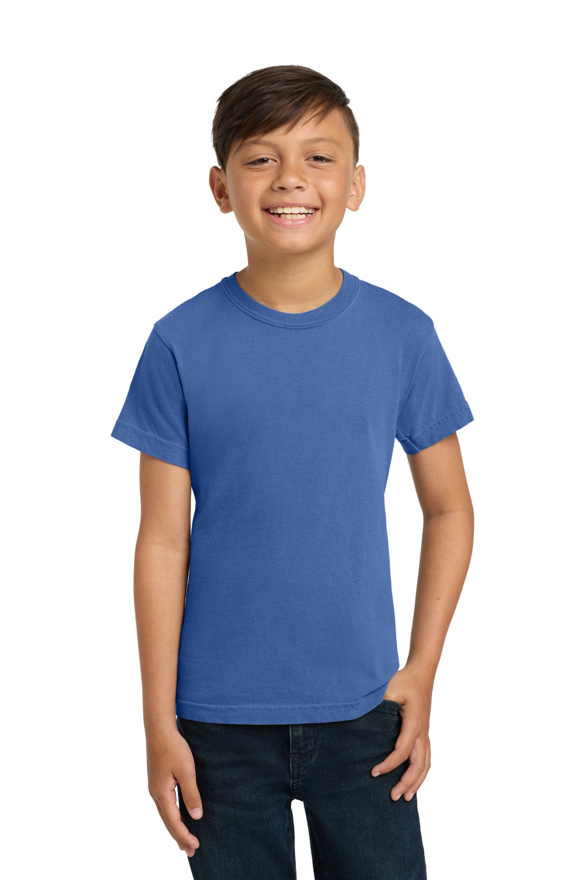COMFORT COLORS  Youth Heavyweight Ring Spun Tee. 9018 in Flo Blue