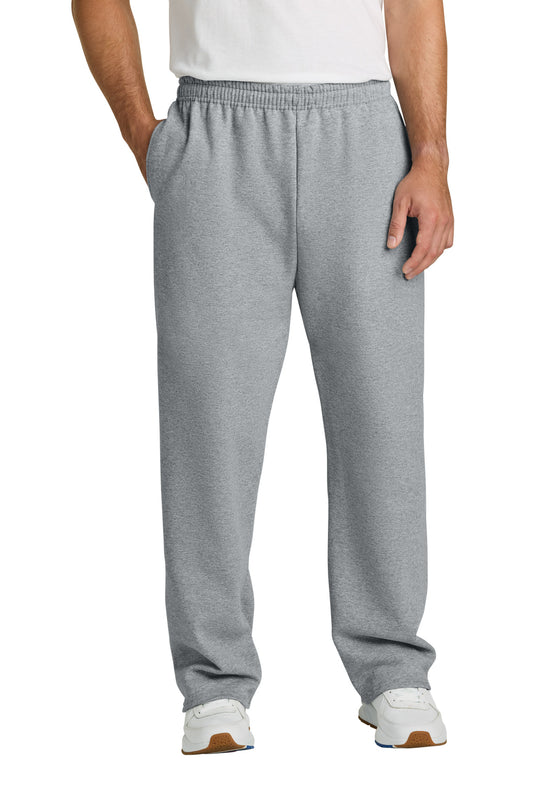 Jerzees NuBlend Open Bottom Pant with Pockets. 974MP in Athletic Heather