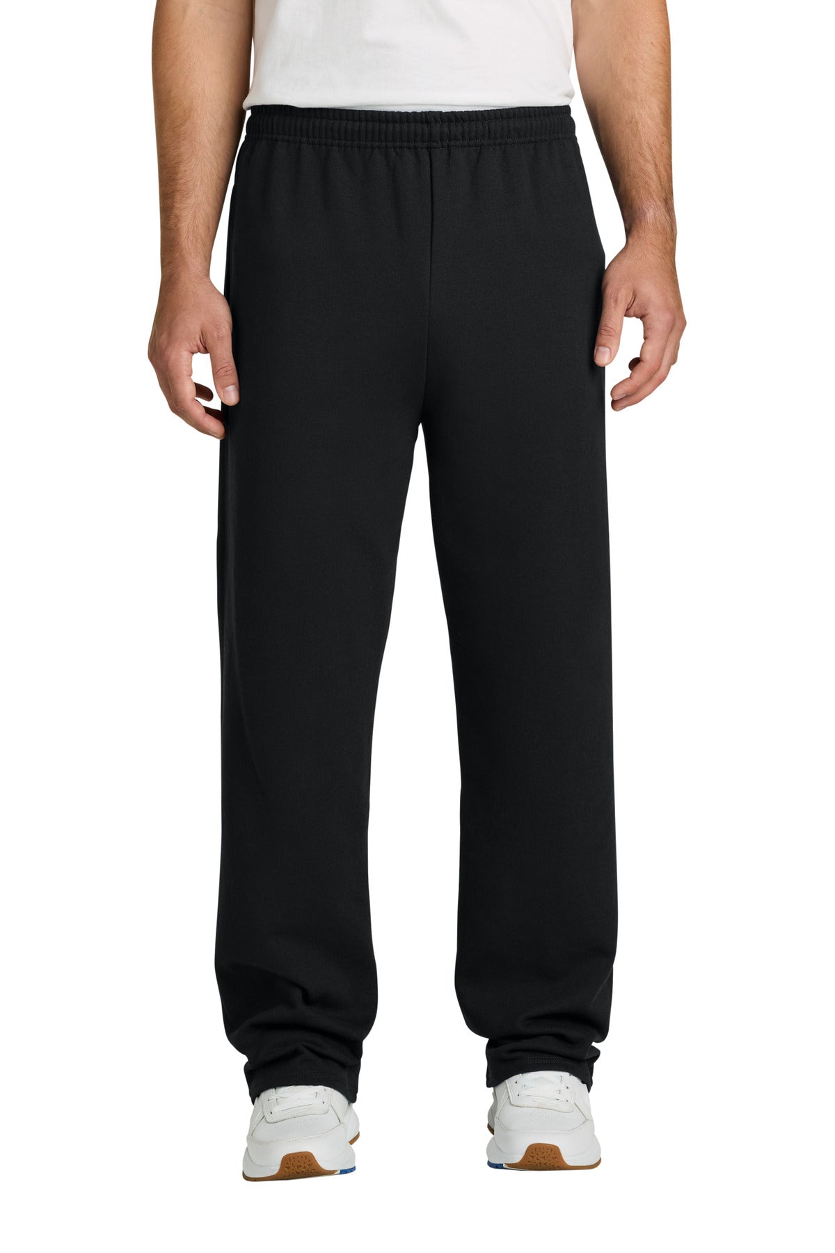 Jerzees NuBlend Open Bottom Pant with Pockets. 974MP in Black