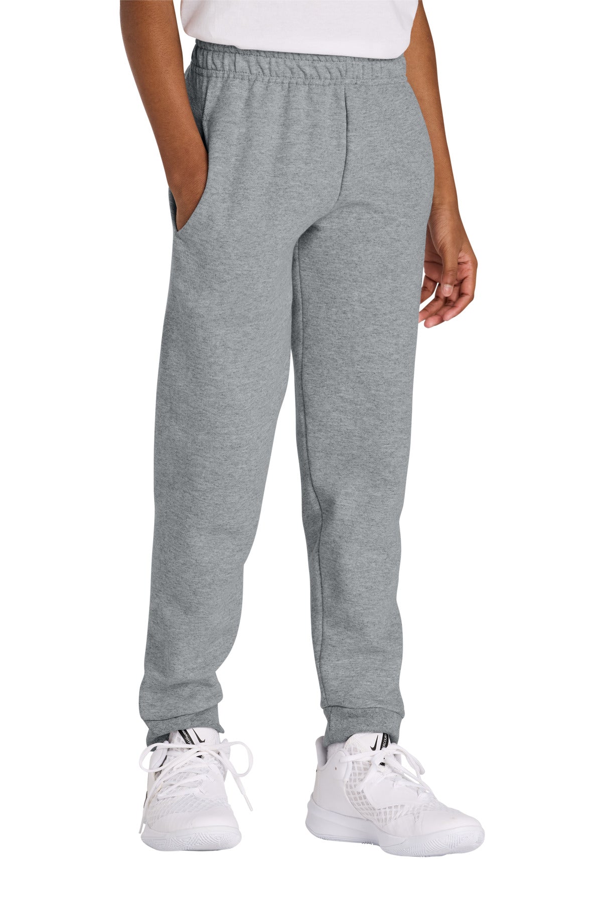 Jerzees Youth NuBlend Jogger Sweatpant 975B in Athletic Heather