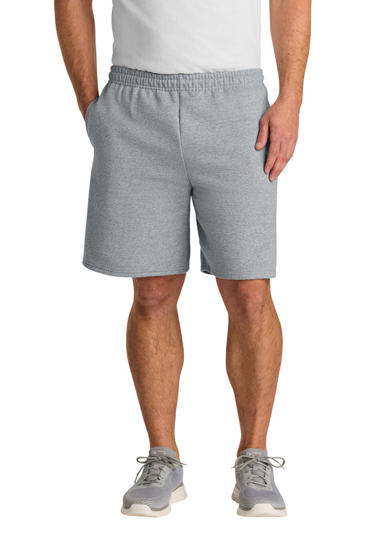 Jerzees Unisex NuBlend Pocketed Sweat Short 978MP in Athletic Heather