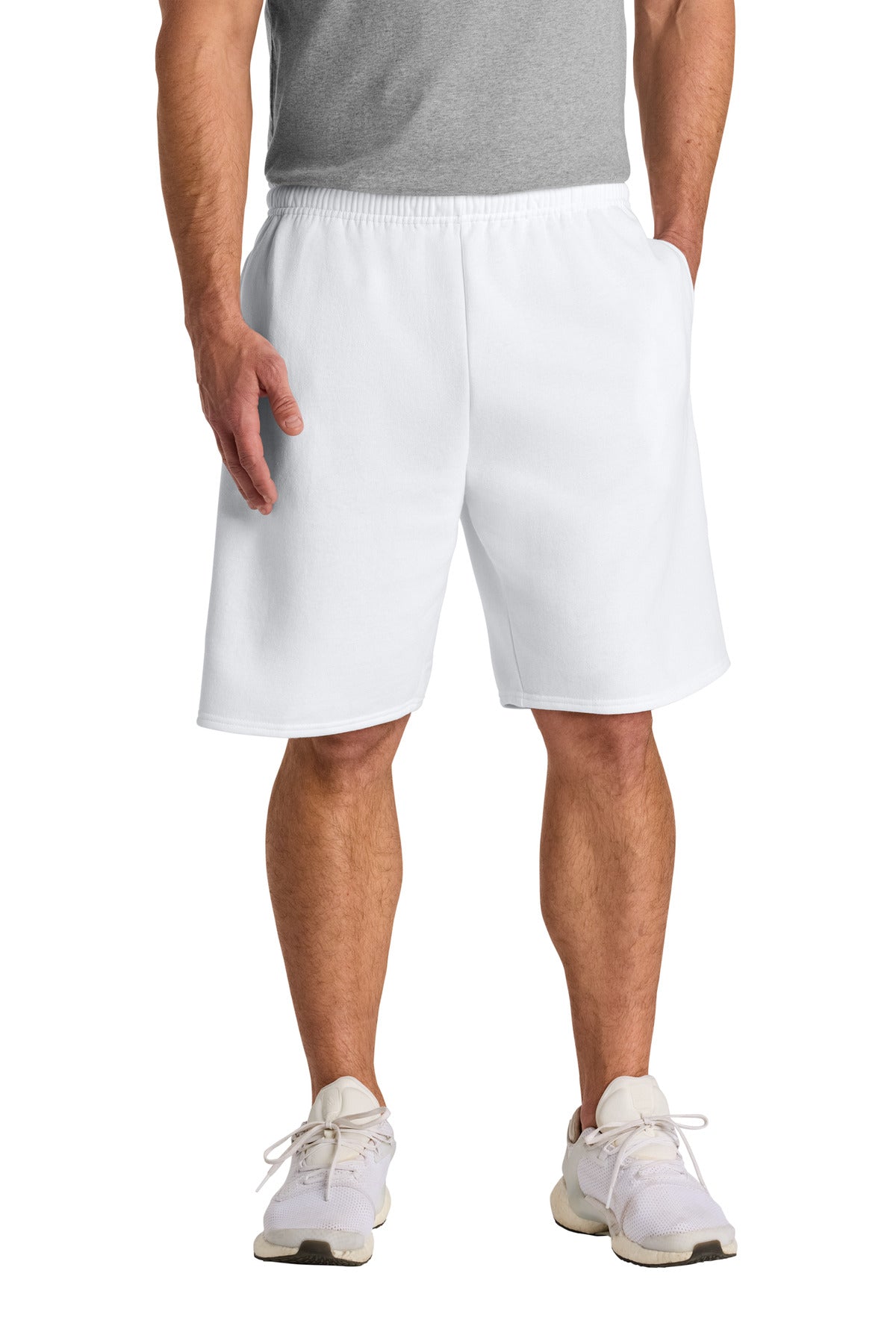 Jerzees Unisex NuBlend Pocketed Sweat Short 978MP in White