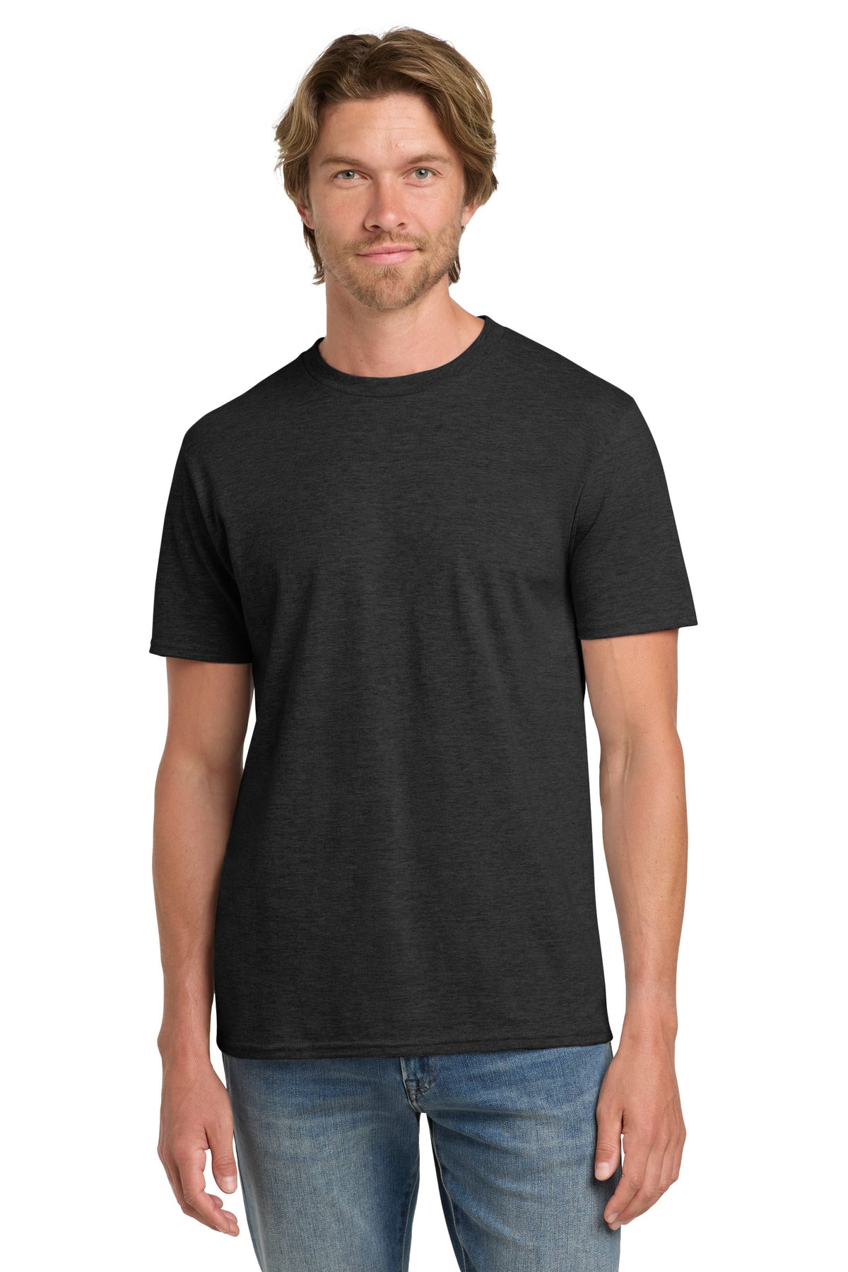 Gildan 100% Ring Spun Cotton T-Shirt. 980 in Heather Dark Grey