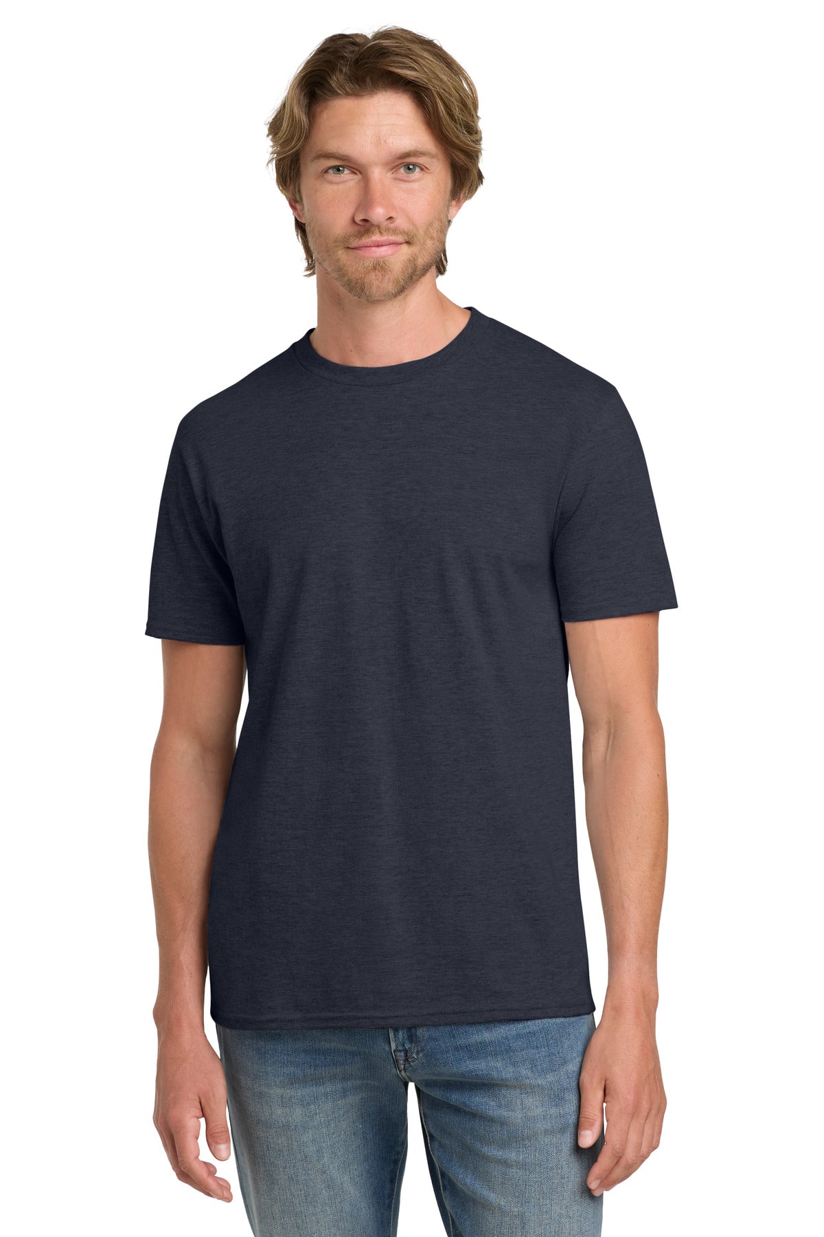 Gildan 100% Ring Spun Cotton T-Shirt. 980 in Heather Navy
