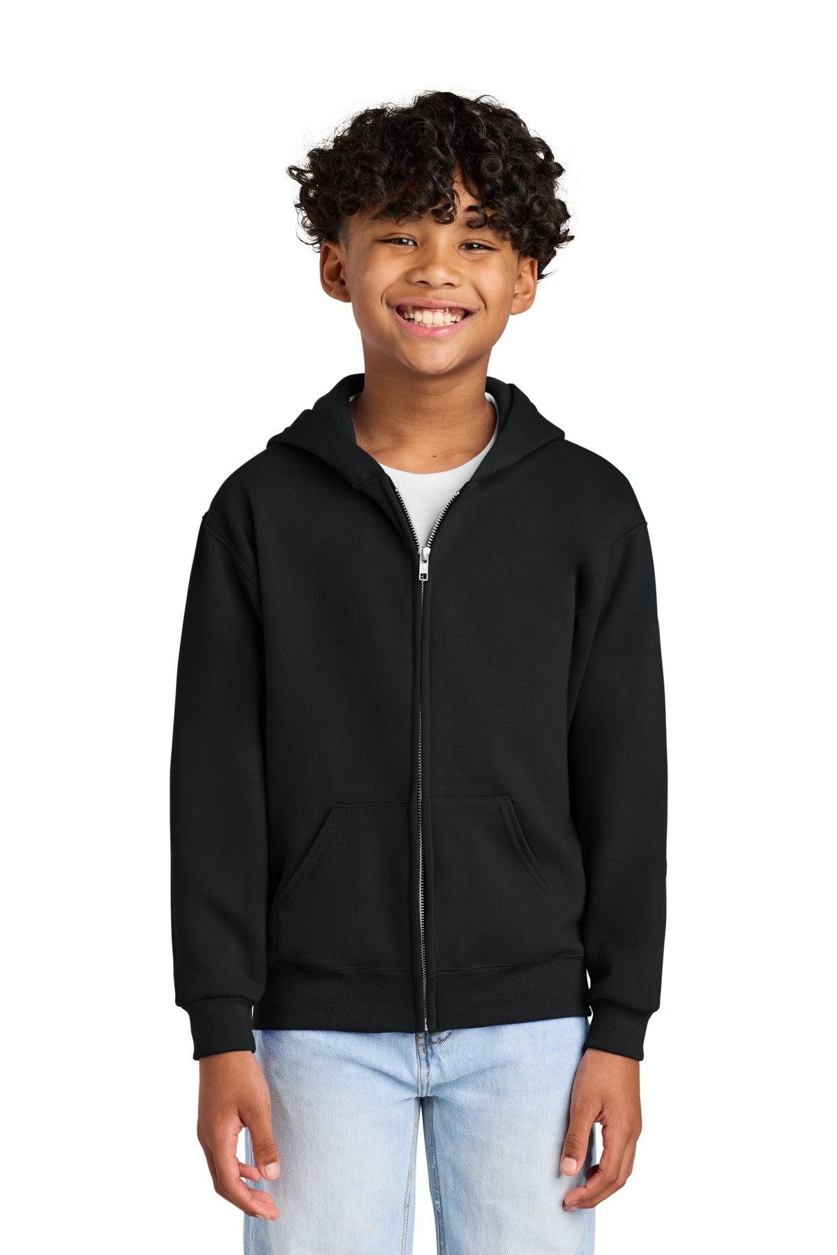 Jerzees - Youth NuBlend Full-Zip Hooded Sweatshirt.  993B in Black