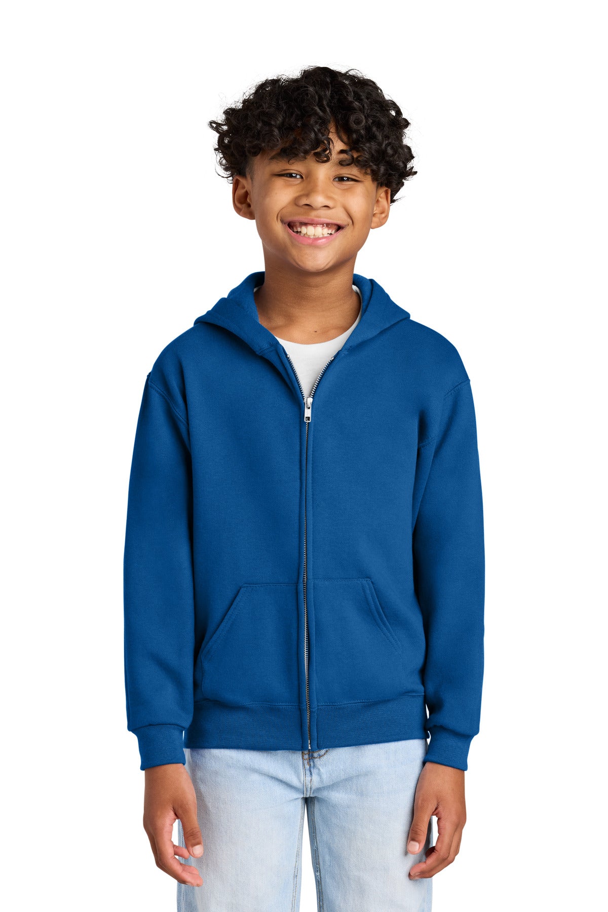 Jerzees - Youth NuBlend Full-Zip Hooded Sweatshirt.  993B in Royal