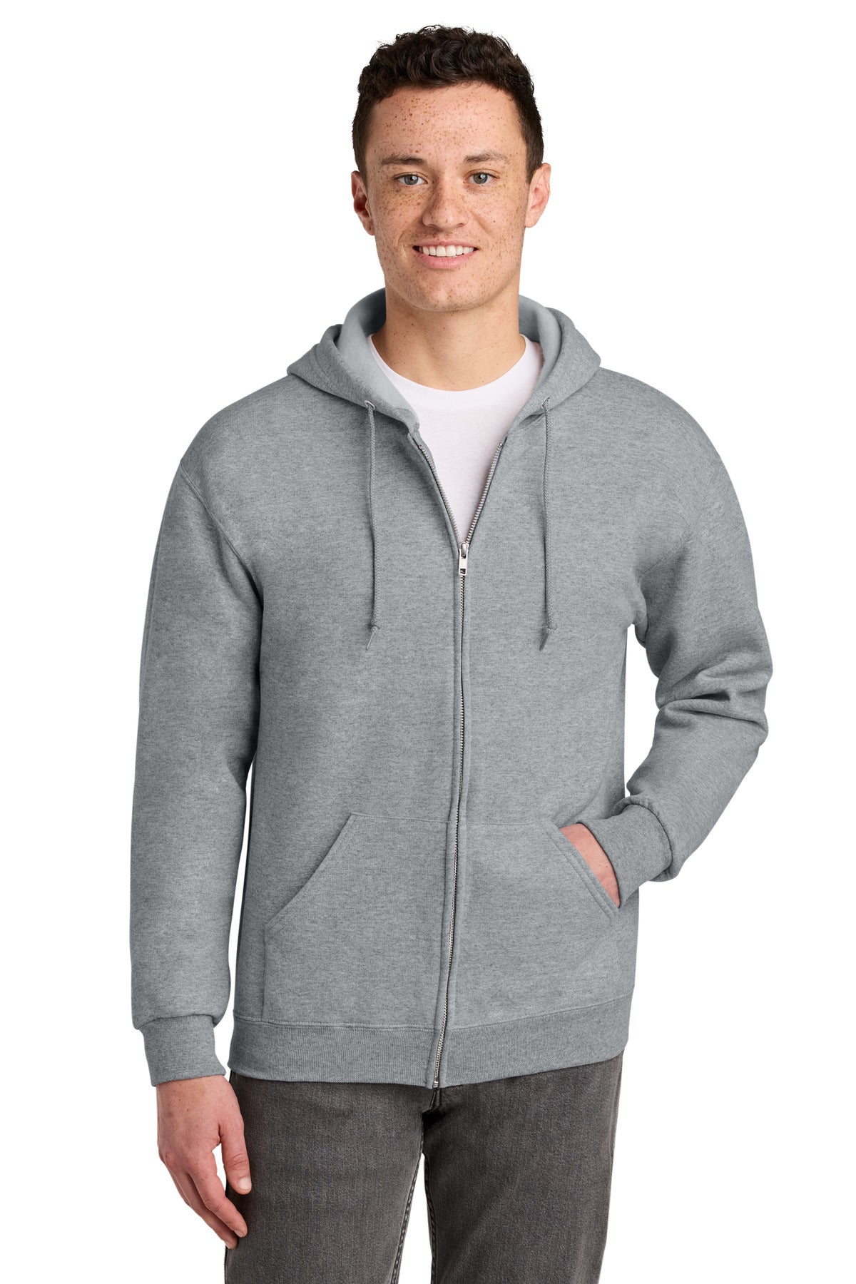 Jerzees - NuBlend Full-Zip Hooded Sweatshirt.  993M in Athletic Heather