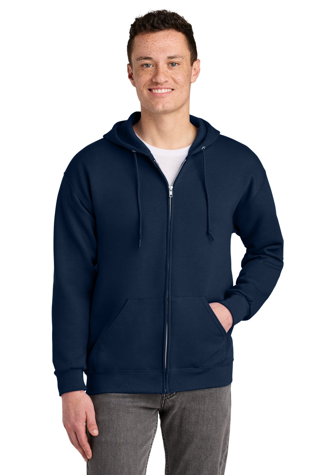 Jerzees - NuBlend Full-Zip Hooded Sweatshirt.  993M in J. Navy