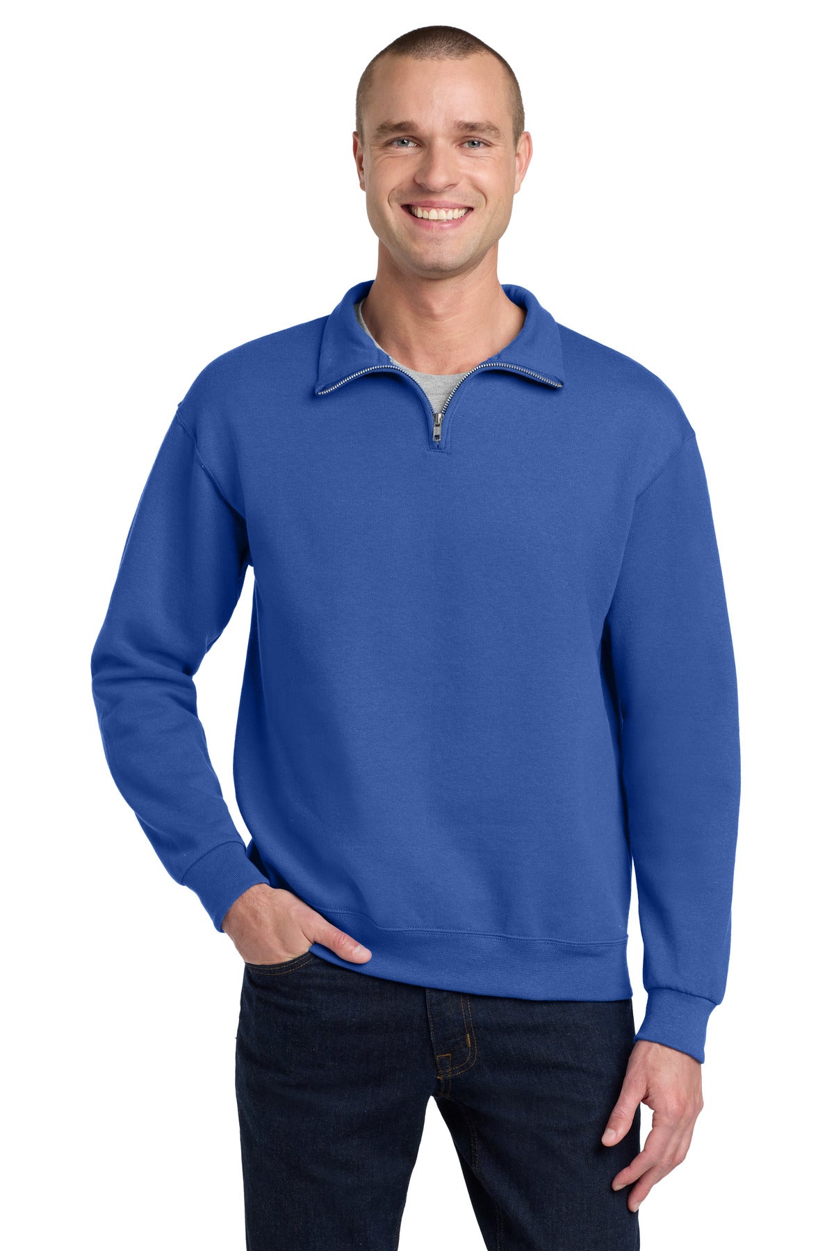 Jerzees - NuBlend 1/4-Zip Cadet Collar Sweatshirt. 995M in Royal