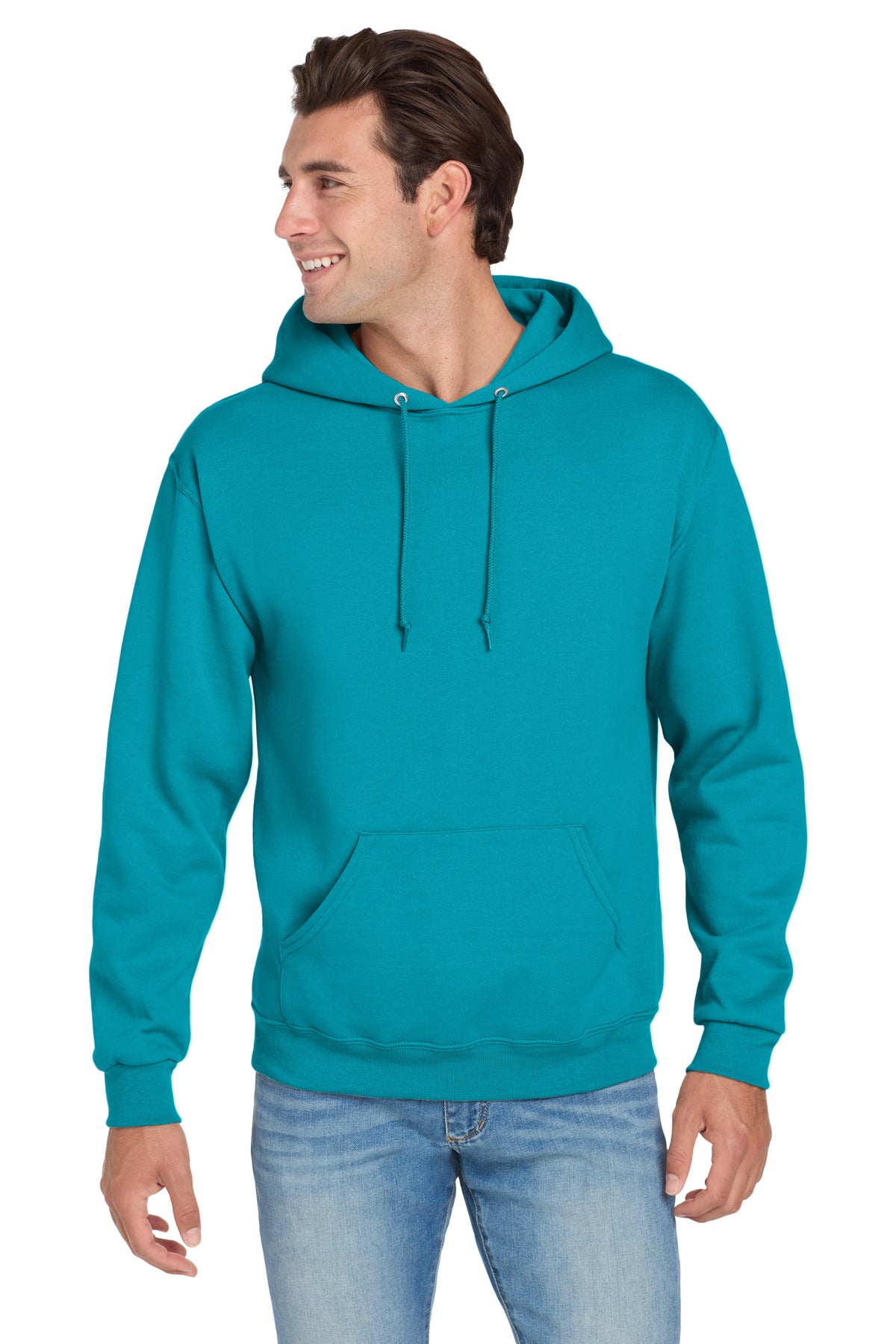 Jerzees NuBlend Pullover Hooded Sweatshirt.  996M in California Blue