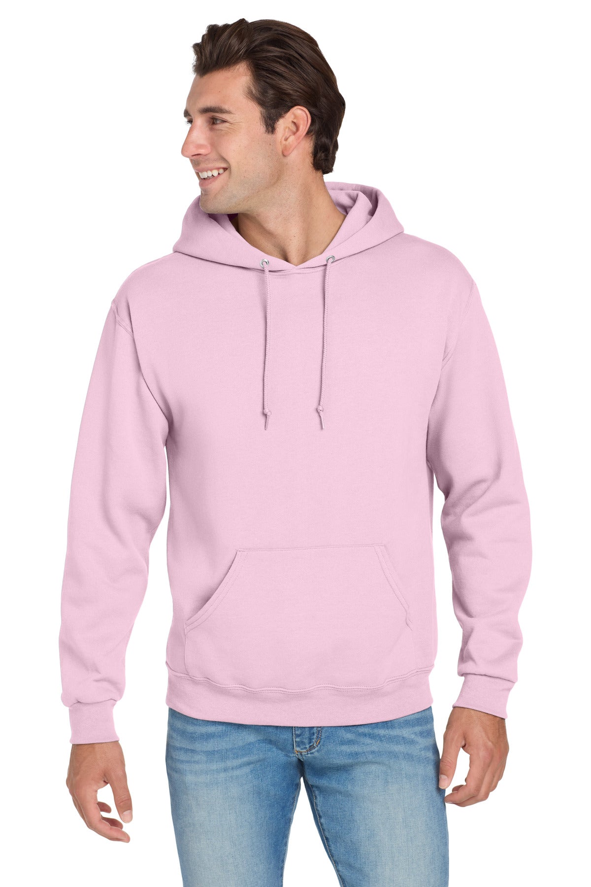 Jerzees NuBlend Pullover Hooded Sweatshirt.  996M in Classic Pink