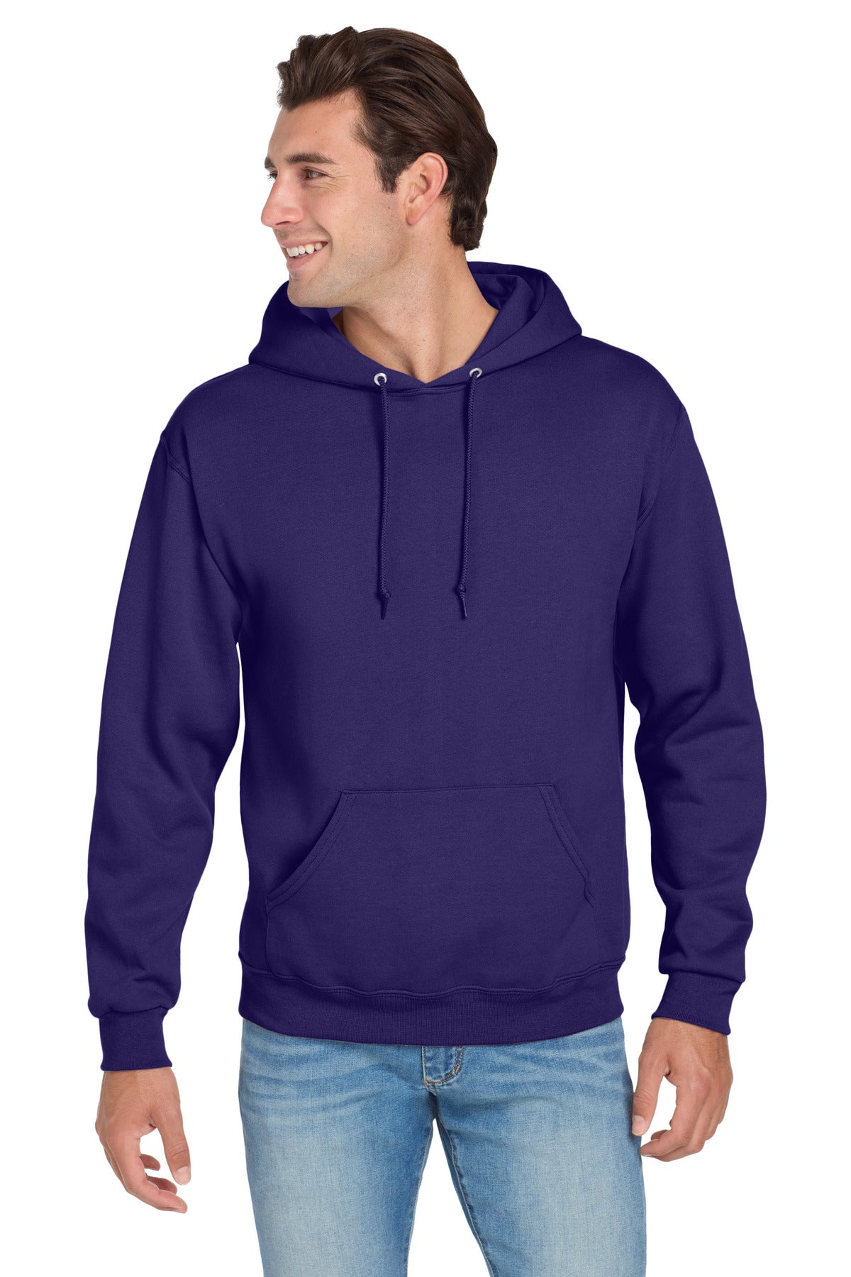 Jerzees NuBlend Pullover Hooded Sweatshirt.  996M in Deep Purple