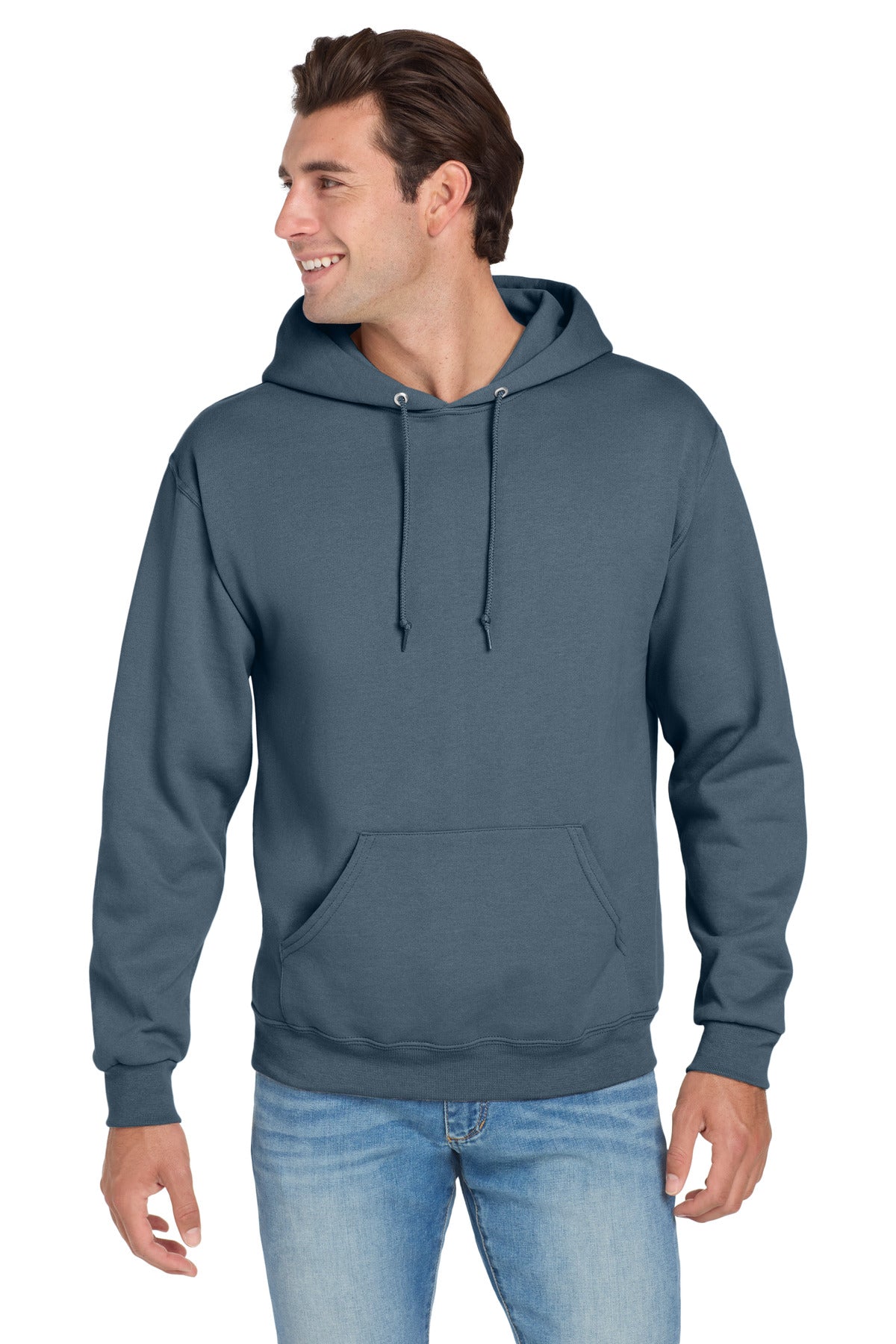 Jerzees NuBlend Pullover Hooded Sweatshirt.  996M in Denim