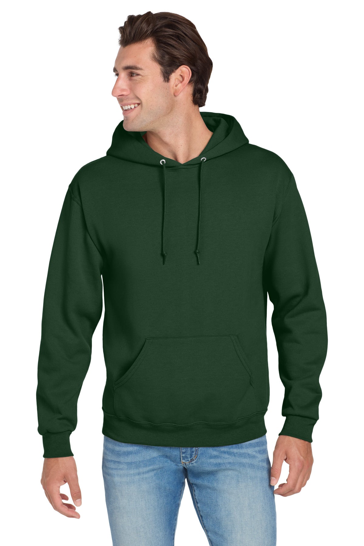 Jerzees NuBlend Pullover Hooded Sweatshirt.  996M in Forest Green