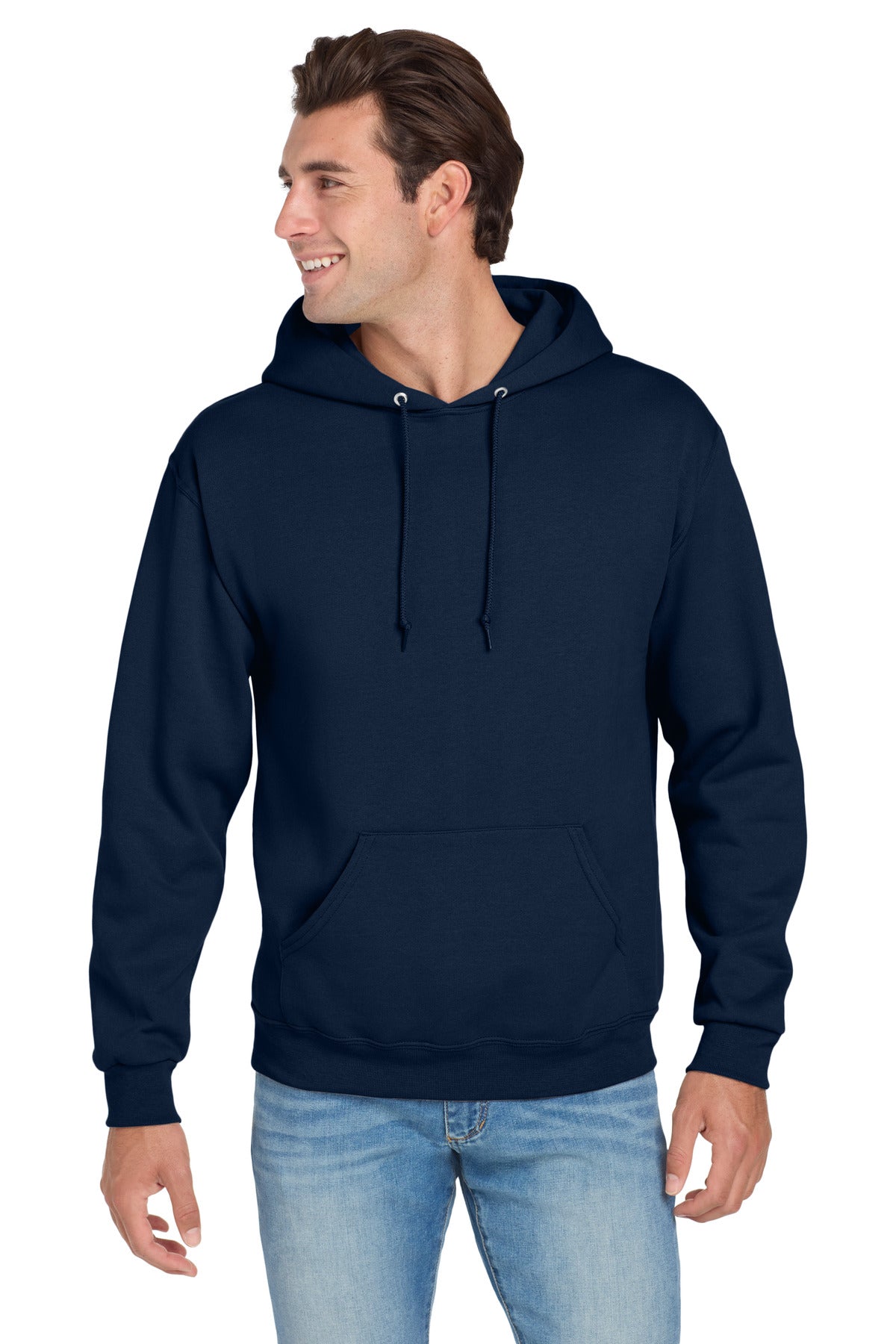 Jerzees NuBlend Pullover Hooded Sweatshirt.  996M in J. Navy