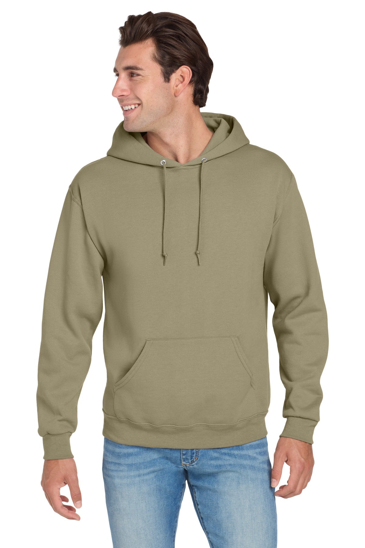 Jerzees NuBlend Pullover Hooded Sweatshirt.  996M in Khaki